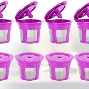 MaxRona – Tazas K reutilizables para Keurig 2.0 y 1.0, paquetes de 8 cápsulas de café reutilizables universales, filtro de café K Cups recargables MaxRona – Tazas K reutilizables para Keurig 2.0 y 1.0, paquetes de 8 cápsulas de café reutilizables universales, filtro de café K Cups recargables