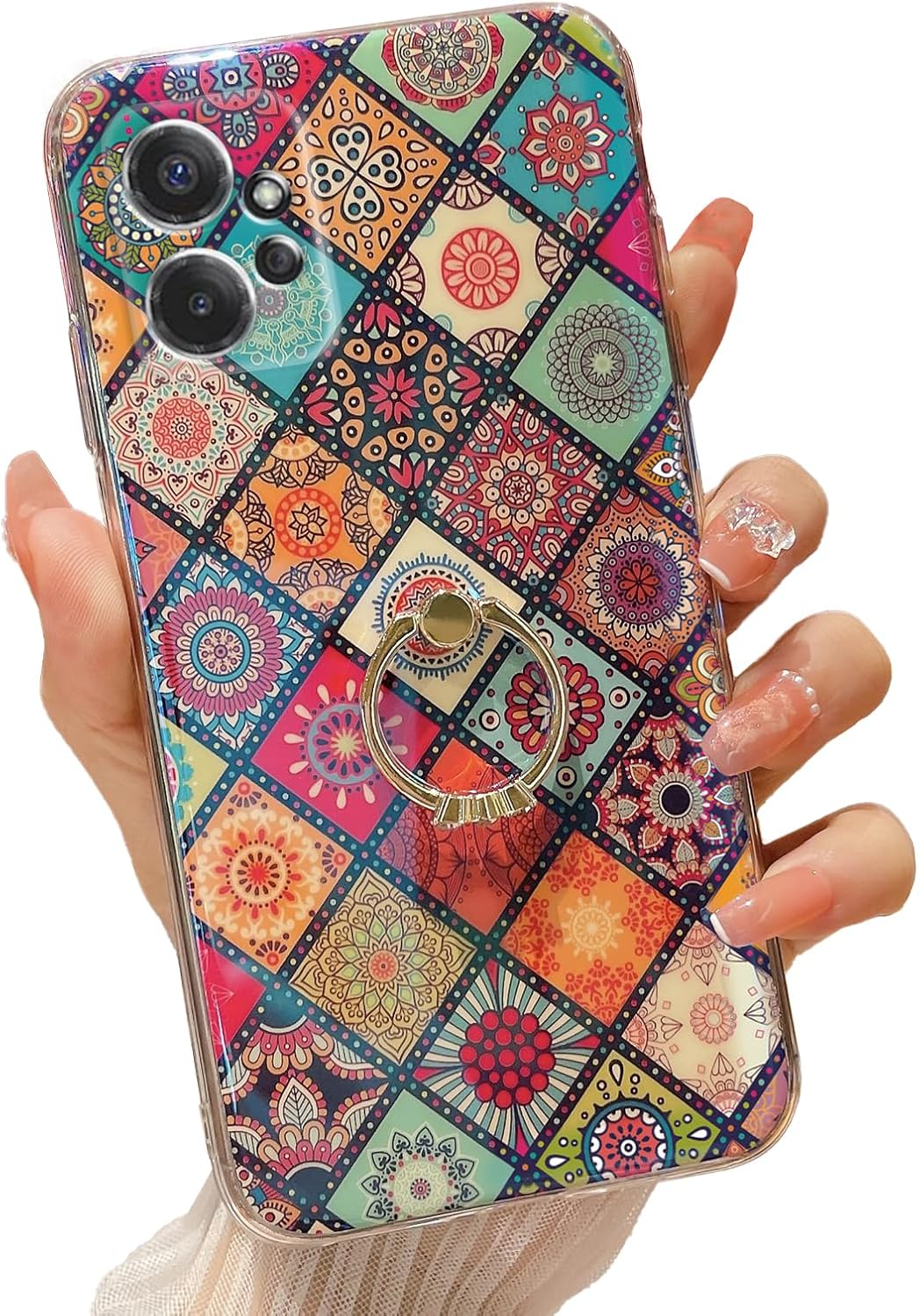 Funda para Motorola Moto G Power (2023), retro, delgada, a prueba de golpes, para niñas y mujeres, con soporte de anillo dorado, funda de teléfono