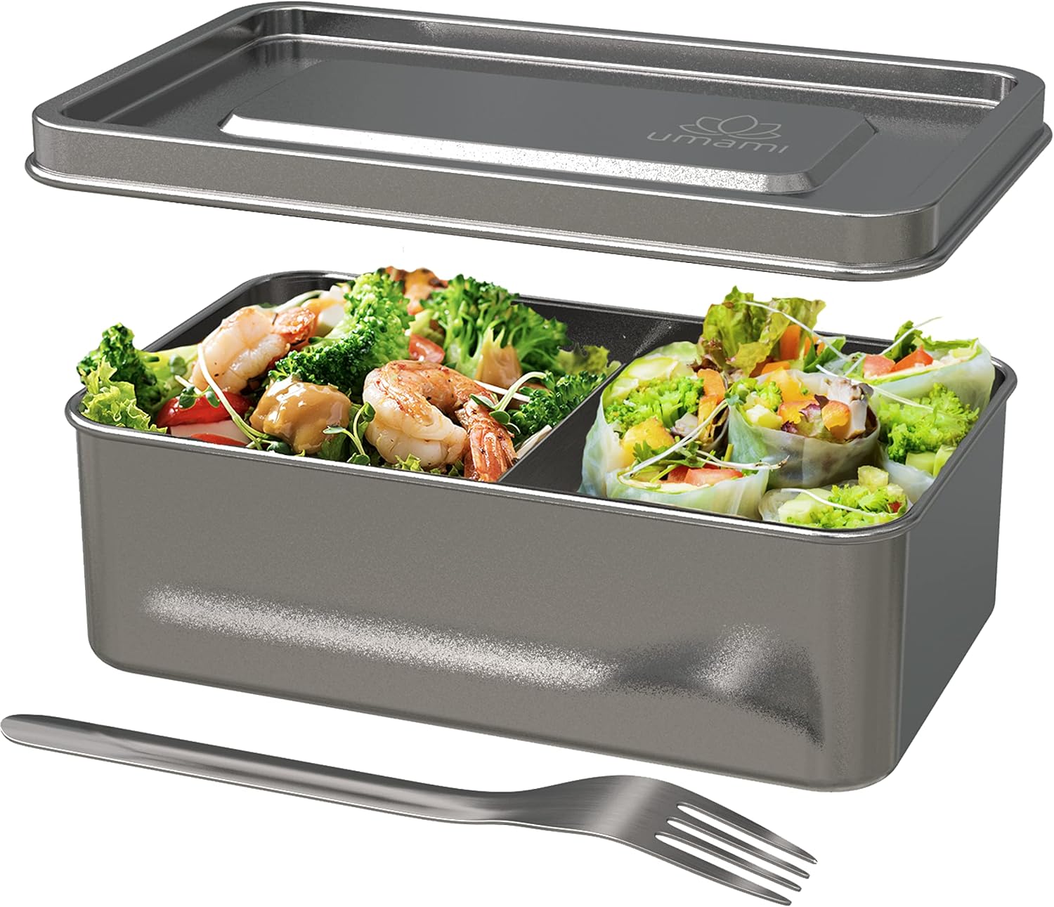Umami Lonchera Bento para adultos con utensilios, 40 onzas y 32 onzas, contenedor de almuerzo apto para microondas, a prueba de fugas, apilables,