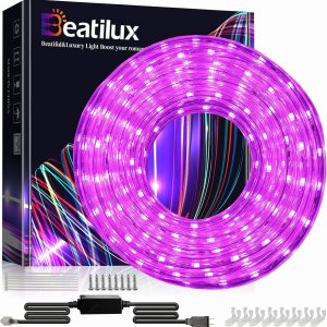 Beatilux Tira de luces LED de 20 pies de diámetro de 0.4 pulgadas0.394 in de diámetro, impermeable, tira de luces cortables y enlazables para Beatilux Tira de luces LED de 20 pies de diámetro de 0.4 pulgadas0.394 in de diámetro, impermeable, tira de luces cortables y enlazables para