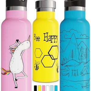 Botella de agua aislada al vacío de doble pared con tapa de pajilla y tapa deportiva, termo de acero inoxidable para niños simple, sin BPA, Botella de agua aislada al vacío de doble pared con tapa de pajilla y tapa deportiva, termo de acero inoxidable para niños simple, sin BPA,