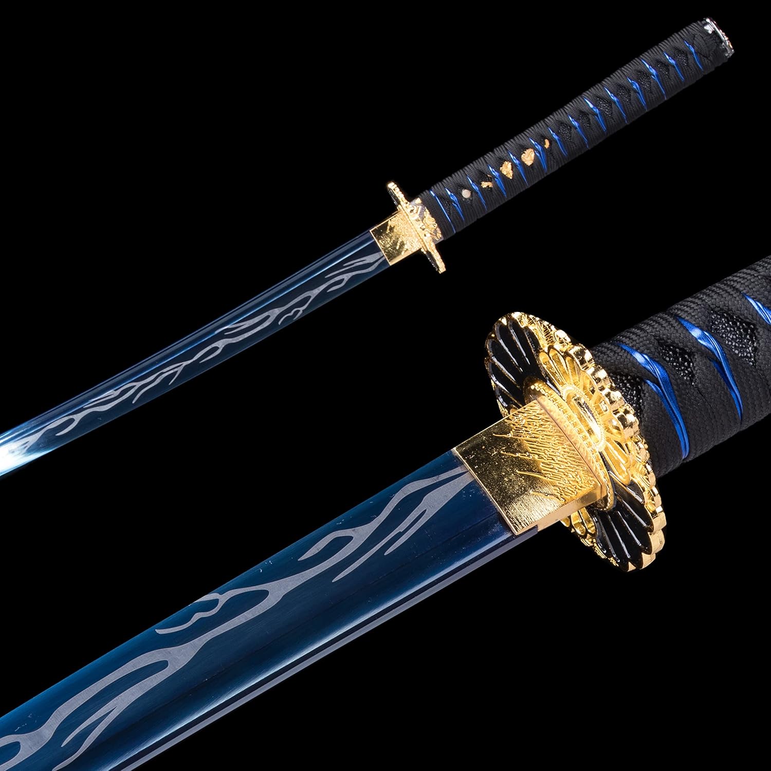 10451060 acero de alto carbono, Hademade templado por calor, hecho a mano, forjado a mano, samurái japonés, auténtico katana, espiga completa,