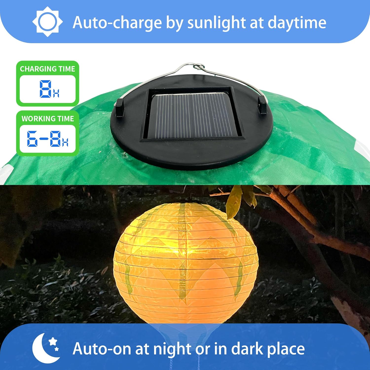 Linterna solar de globo de aire caliente con luz de llama parpadeante, luces colgantes solares para exteriores, impermeables, para jardín, patio,