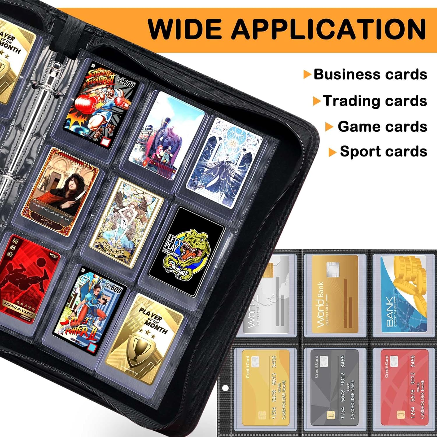 Toploader – Carpeta con capacidad para 360 cargadores superiores de 9 bolsillos para almacenamiento de tarjetas, bolsillos de doble cara para