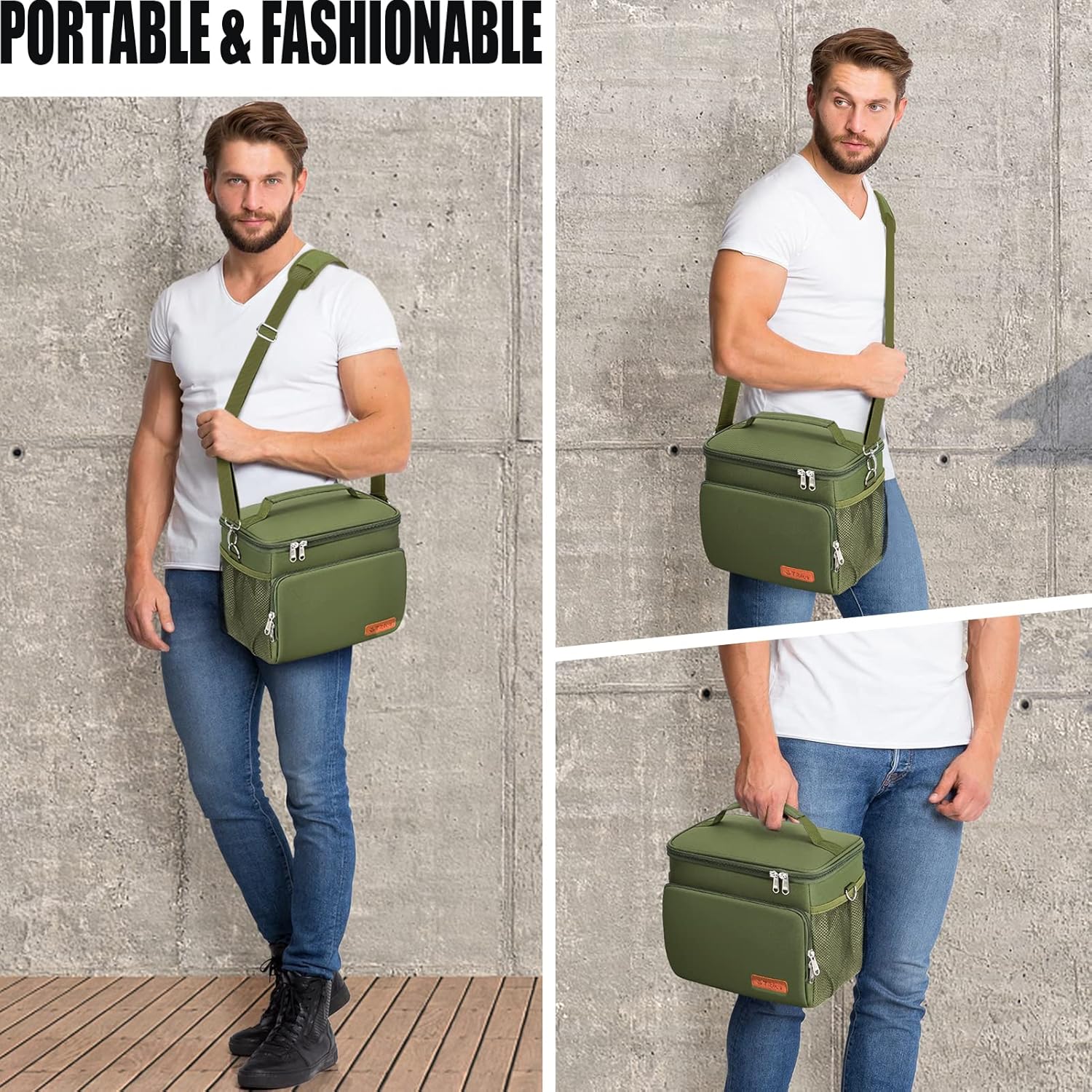 Tiblue Lonchera aislada para mujereshombres  Lonchera reutilizable para oficina, trabajo, escuela, picnic, playa, bolsa refrigerante congelable a