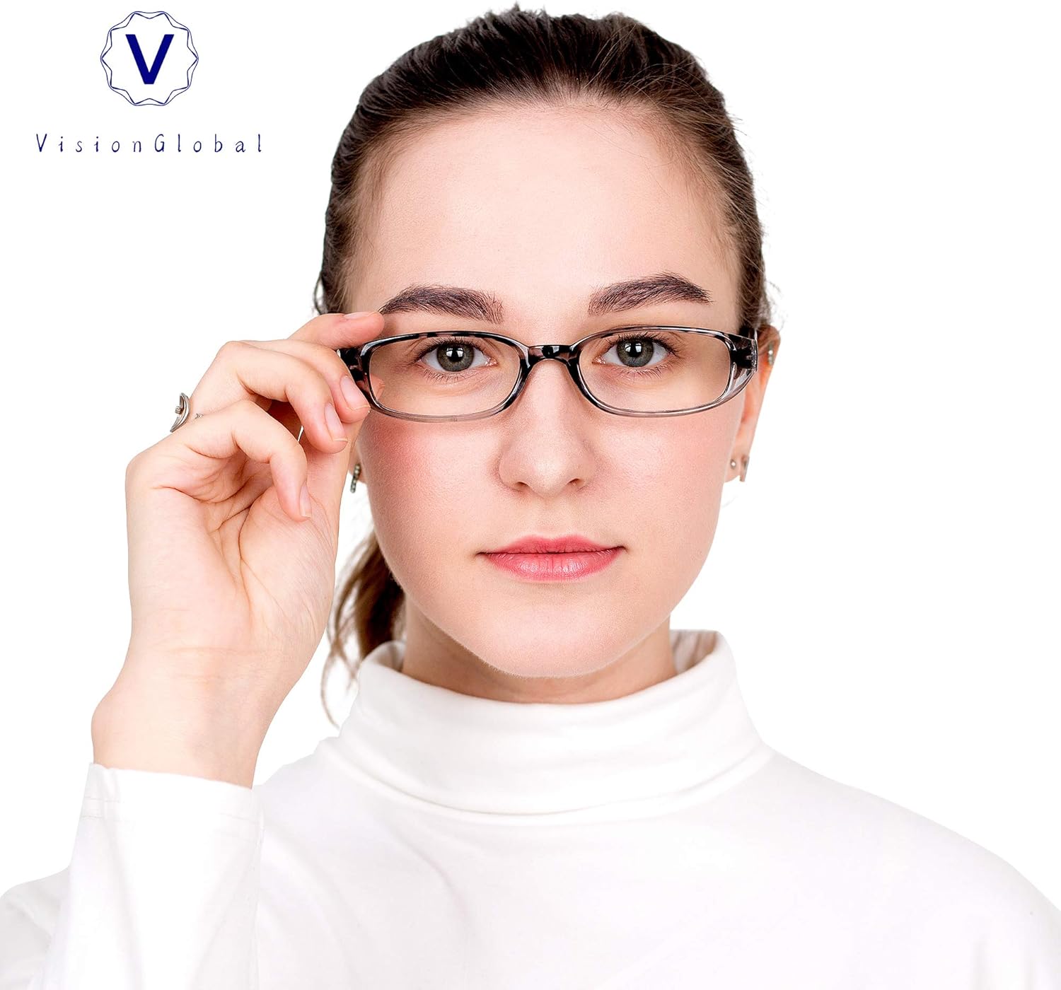VisionGlobal 4 pares5 pares de anteojos de lectura con bisagra de resorte, lentes de bloqueo de luz azul para mujereshombres