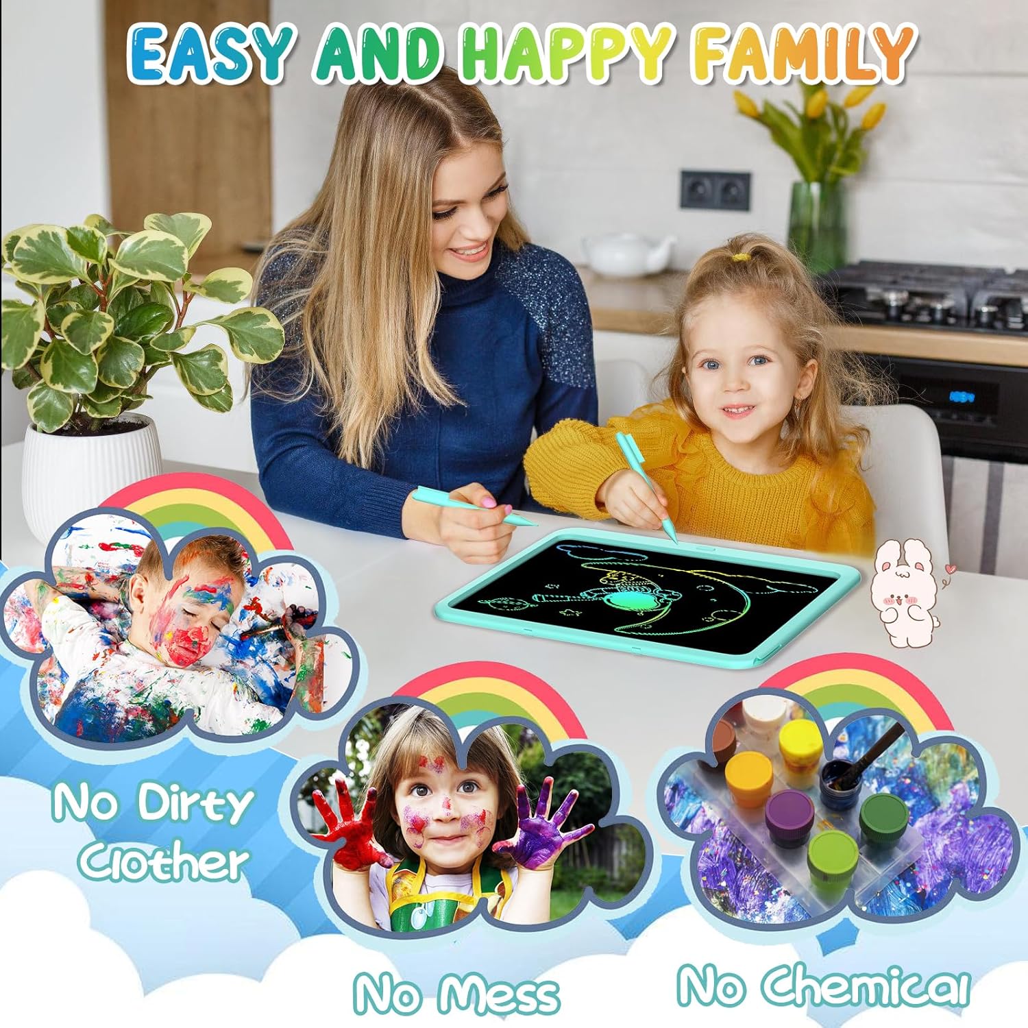 Tableta de escritura LCD para niños de 15 pulgadas, almohadilla de dibujo para colorear para niños pequeños, tablilla de dibujo para niños, juguetes