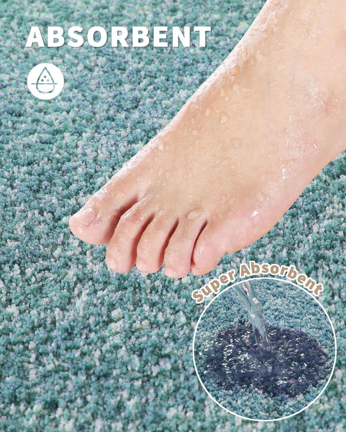 Yimobra Alfombras de baño, extra suaves y cómodas, antideslizantes, absorbentes de agua y gruesas, lavables a máquina, alfombras peludas para ducha