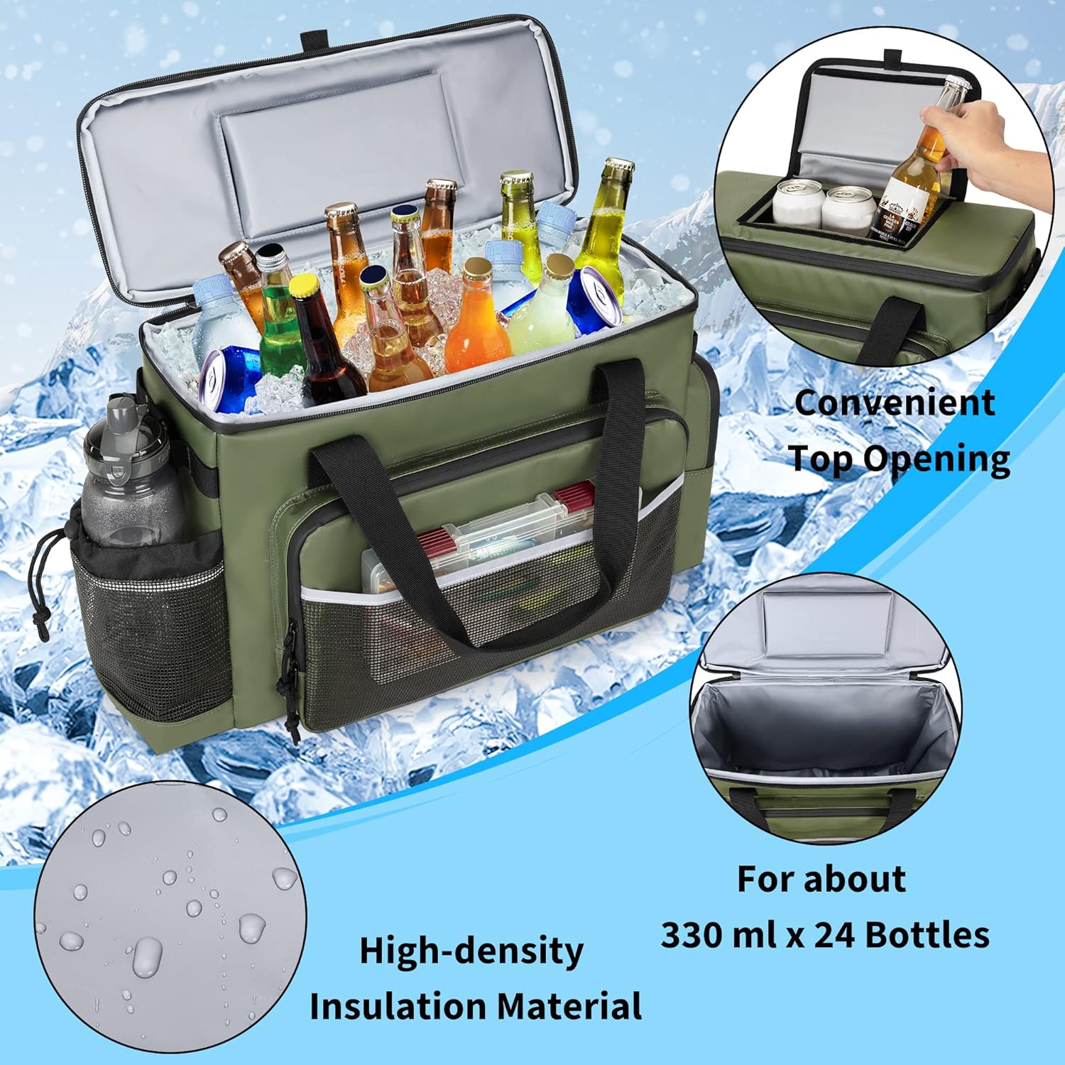 Enfriador de kayak grande, enfriador de kayak impermeable detrás del asiento, bolsa enfriadora para asiento estilo silla de césped, asiento de