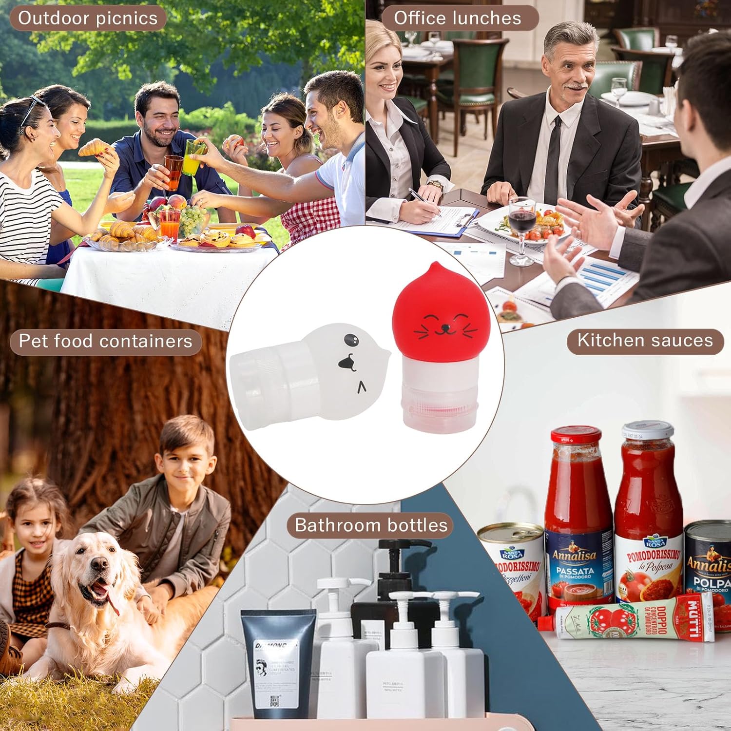 Paquete de 4 botellas de aderezo de ensalada de 1.3 onzas con cepillo de limpieza, recipiente pequeño para aderezo de ensalada para llevar, botellas