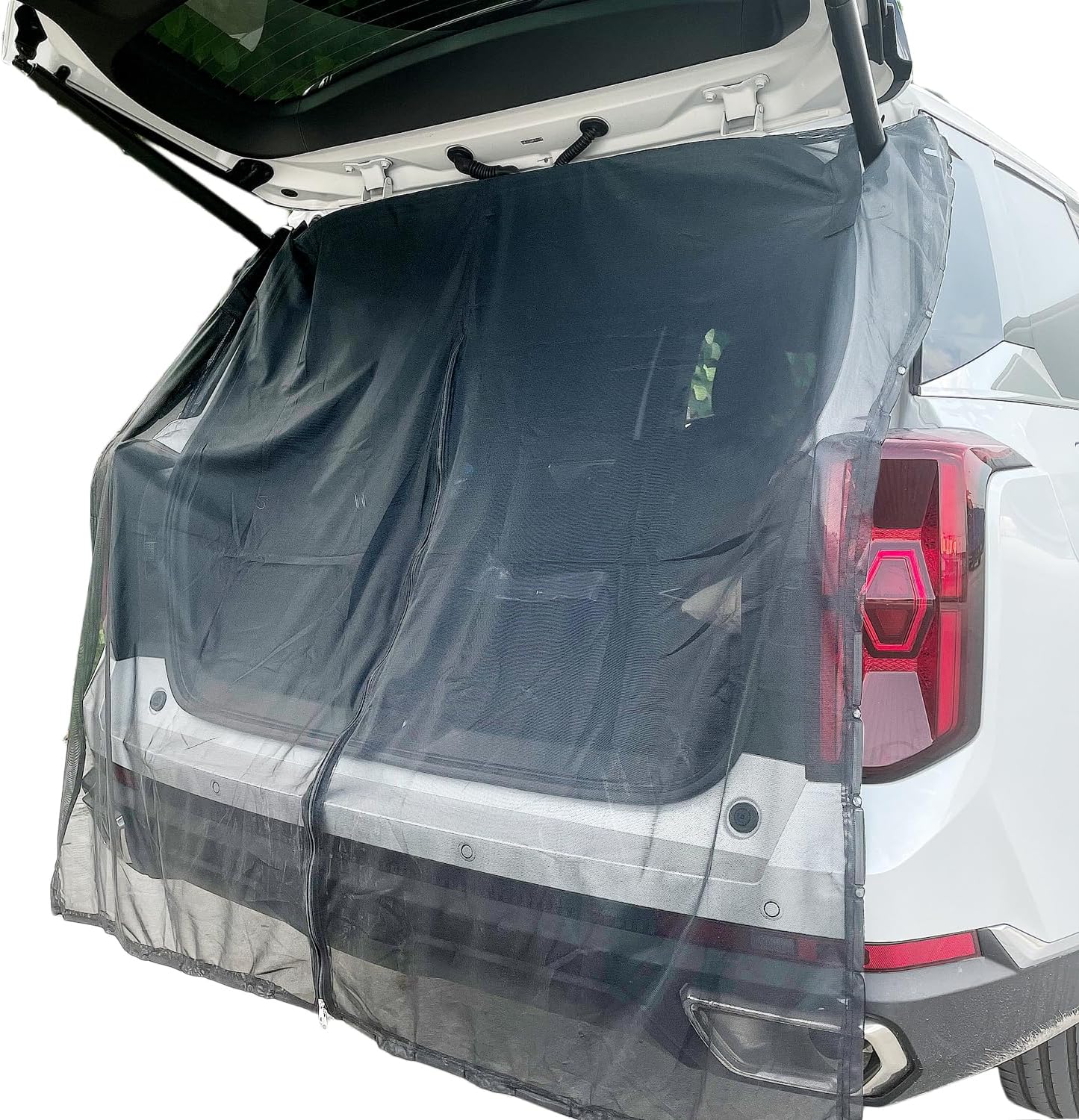 Parasol de camping para automóvil, tienda de campaña para puerta trasera, mosquitera, accesorios magnéticos para acampar (63 x 59)