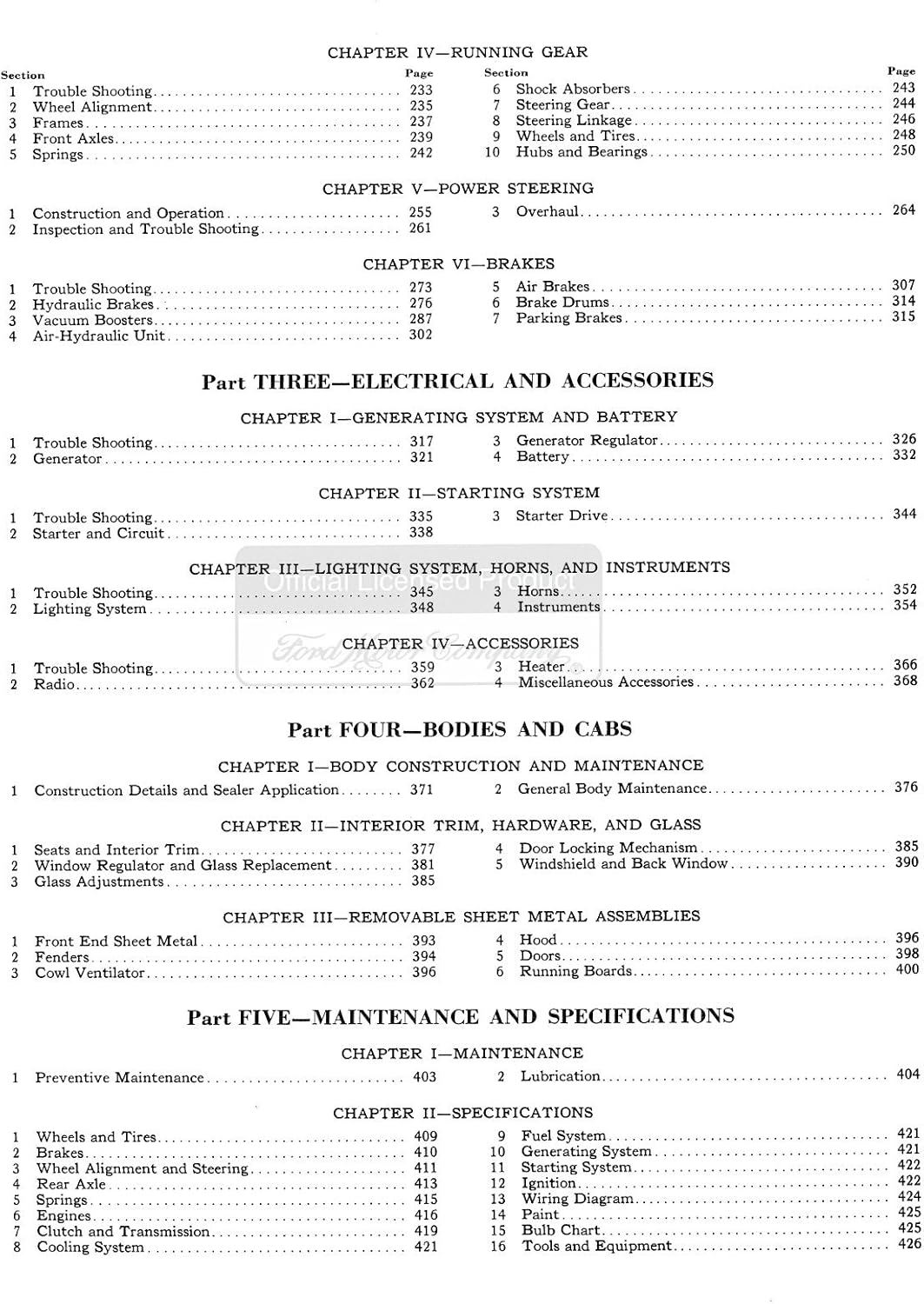 1956 Ford Pickup Truck Shop Manual de reparación