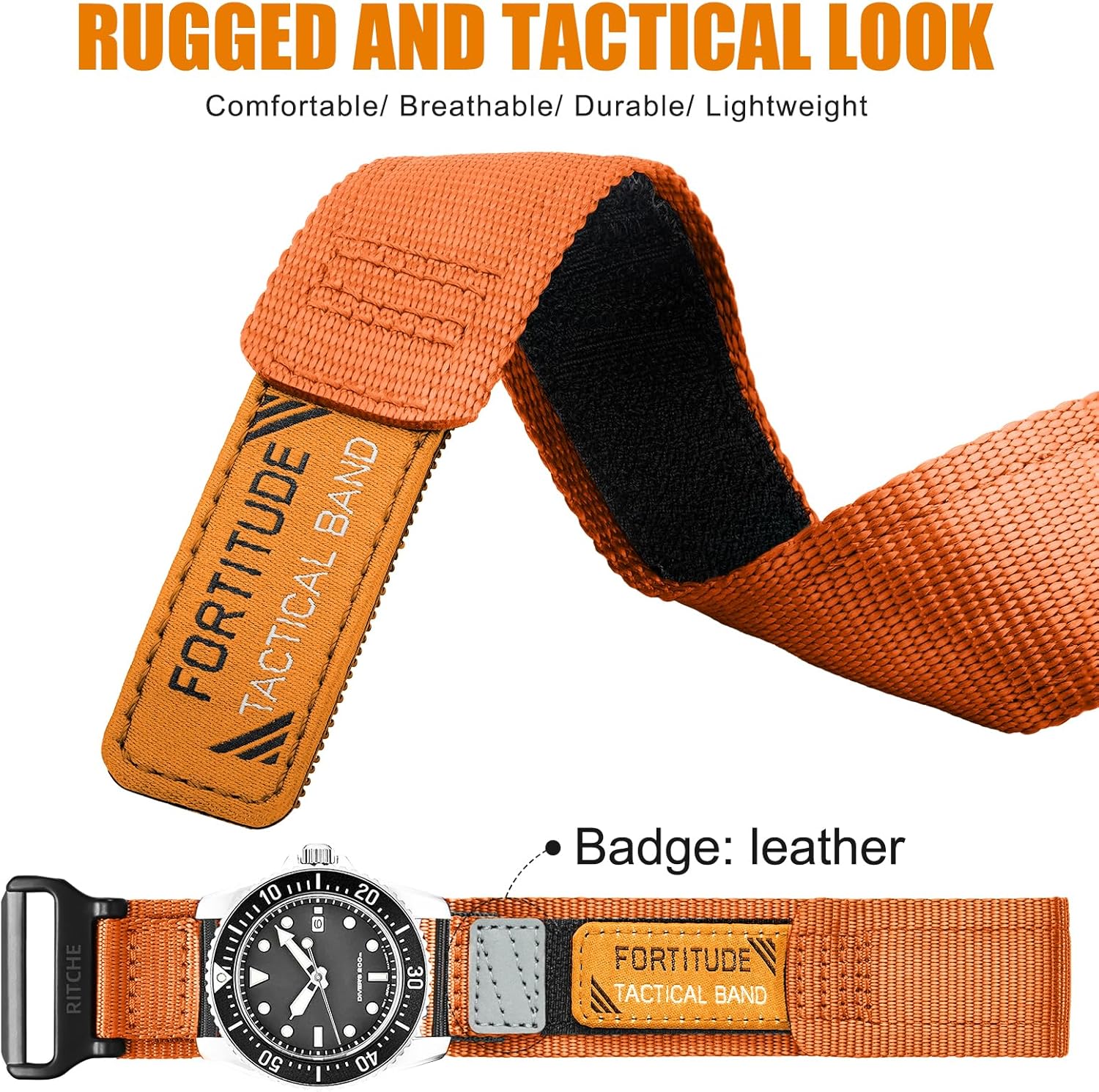 Ritche Correa de reloj deportiva de nailon para hombres y mujeres, correa de repuesto de liberación rápida de 0.787 pulgadas y 0.866 pulgadas,