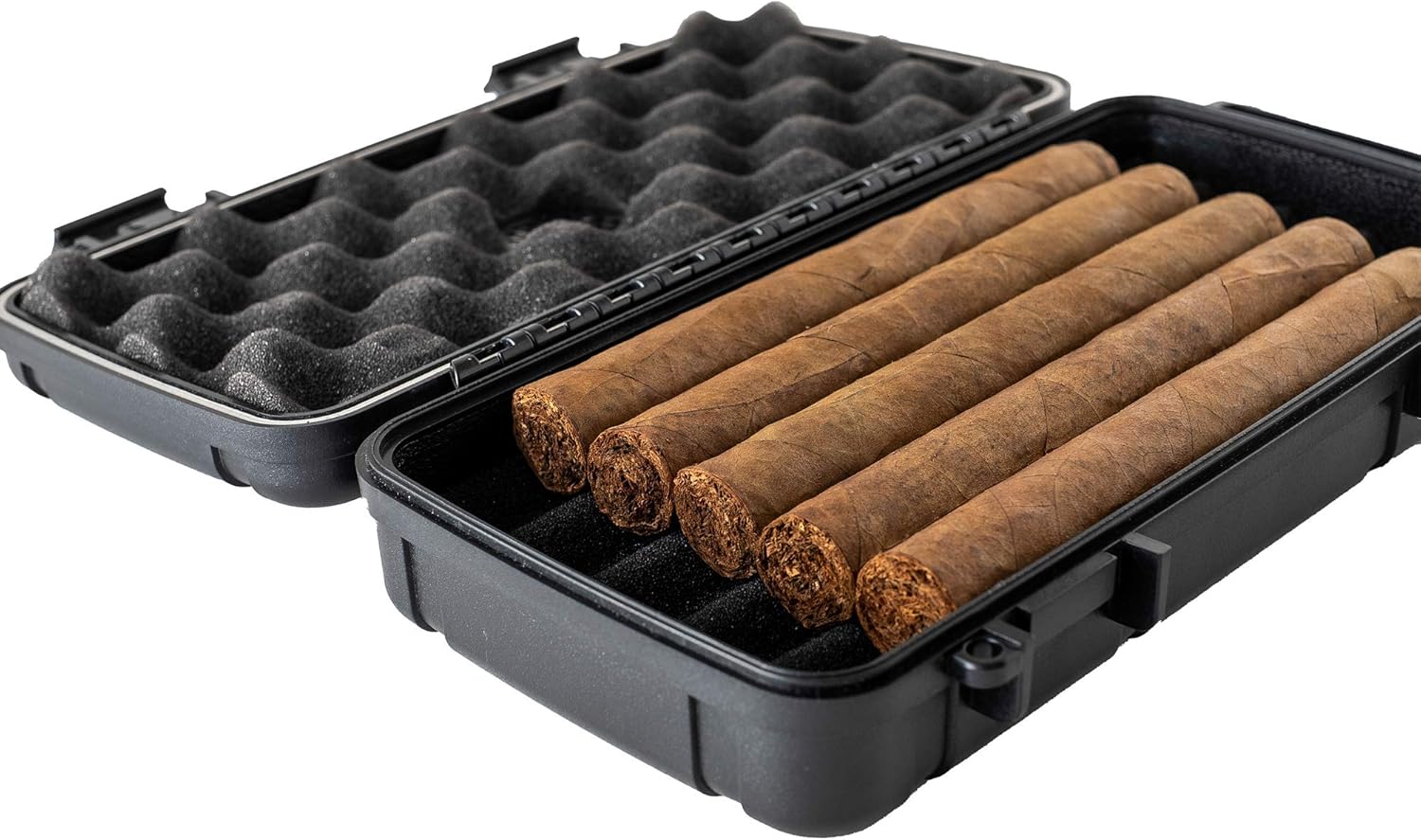 Pardo Cigar Multiherramienta 4 en 1, perforador de cigarros de doble tamaño con funda de humidor de viaje para cigarros, 5 unidades, impermeable,