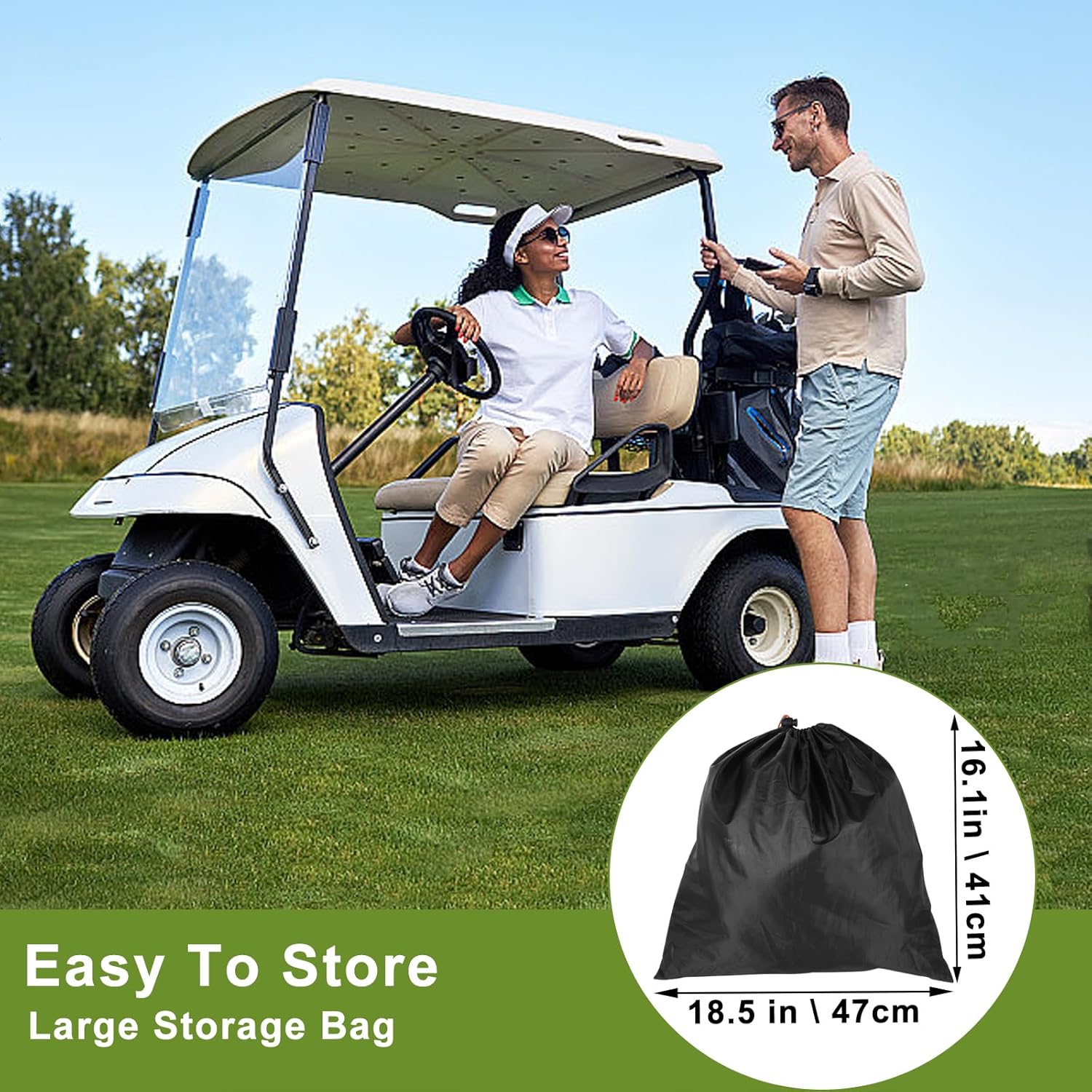 Fundas para carrito de golf para 4 pasajeros, 420D, resistentes para EZ GO, fundas impermeables a prueba de sol, a prueba de polvo, cubierta