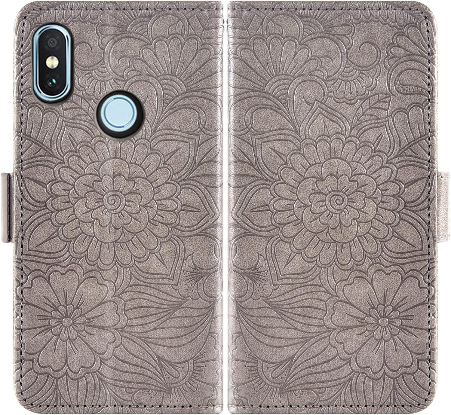 Asuwish Compatible con Xiaomi Redmi Note 5Note5 Pro Wallet Case y protector de pantalla de vidrio templado, soporte para tarjetas, soporte de cuero,