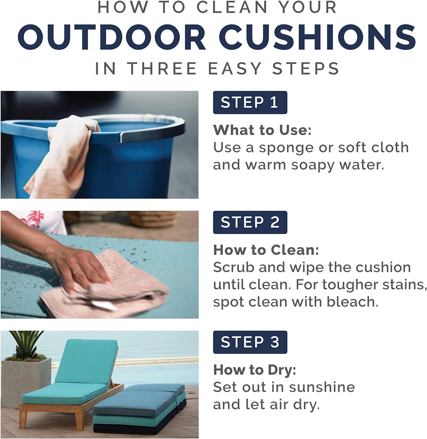 Arden Selections earthFIBER – Juego de cojines de asiento profundo para exteriores, 24 x 24 pulgadas, repelente al agua, resistente a la