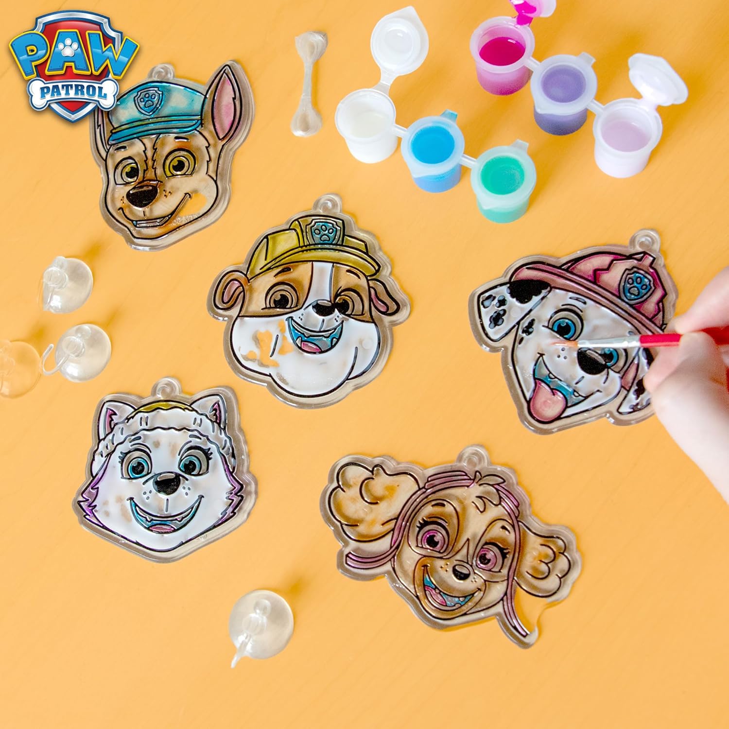 Arte de ventana de Paw Patrol, hace 5 atrapasoles de escombros de la Patrulla Canina, Everest, Marshall, Chase, Skye, atrapasoles de la Patrulla