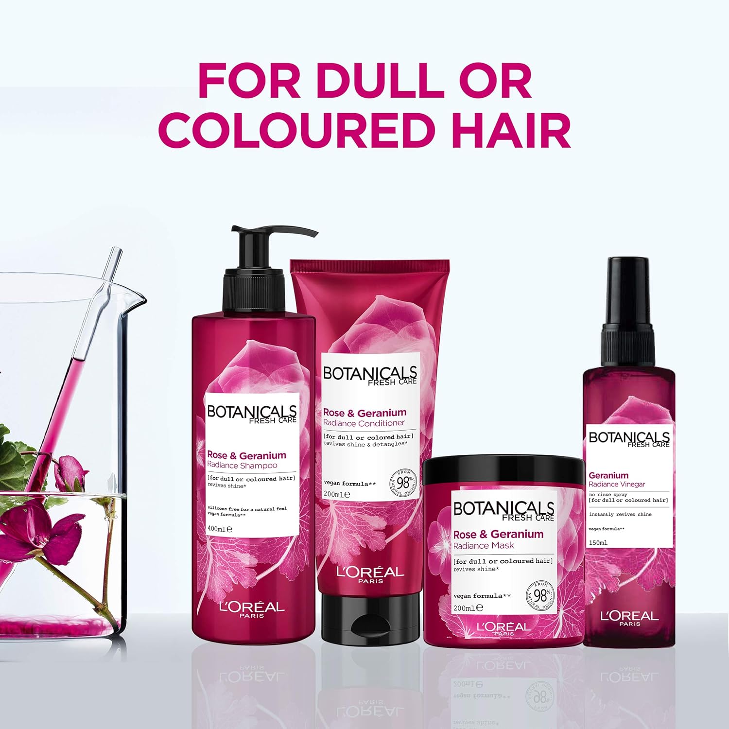 L’Oreal Paris Botanicals – Acondicionador vegano para cabello color rosa y geranio, 6.8 fl oz (el embalaje puede variar)