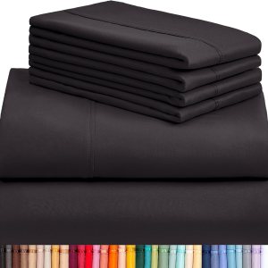 LuxClub Juego de sábanas de 6 piezas tamaño King, rayón hecho de bambú, bolsillos profundos de 18 pulgadas, sin arrugas, lavables a máquina, ropa de LuxClub Juego de sábanas de 6 piezas tamaño King, rayón hecho de bambú, bolsillos profundos de 18 pulgadas, sin arrugas, lavables a máquina, ropa de