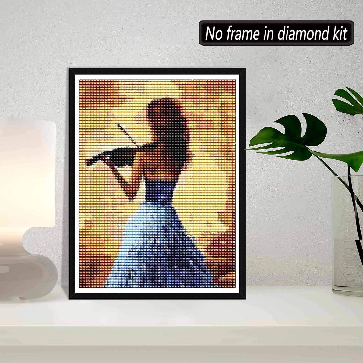 SKRYUIE Kit de pintura de diamantes 5D por números para mujer, arte de diamante, violín, bordado de cristal, punto de cruz, manualidades, decoración