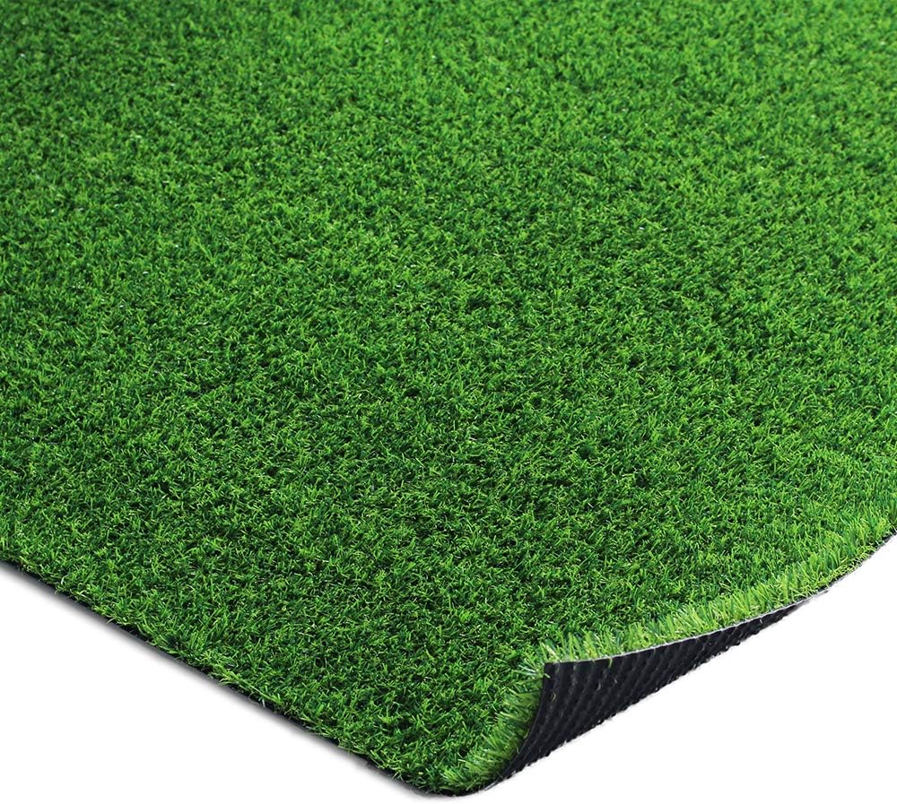Alfombra de césped artificial realista de 0.7 pulgadas de altura, césped sintético realista de 0.7 pulgadas, agujeros de drenaje, para interiores y