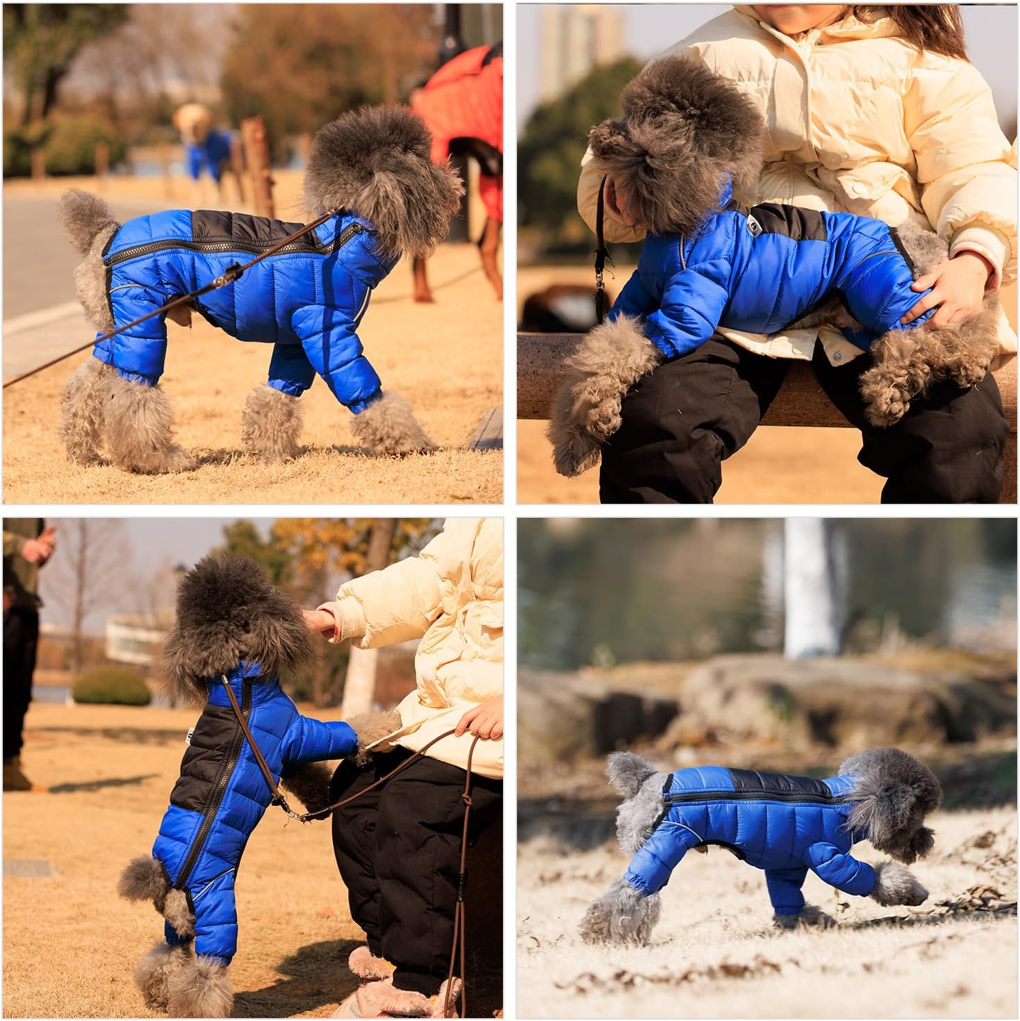 Abrigo para perro, chaqueta cálida para perro, 4 patas cubiertas, impermeable, resistente al viento, reflectante, chaleco cálido para perro, con