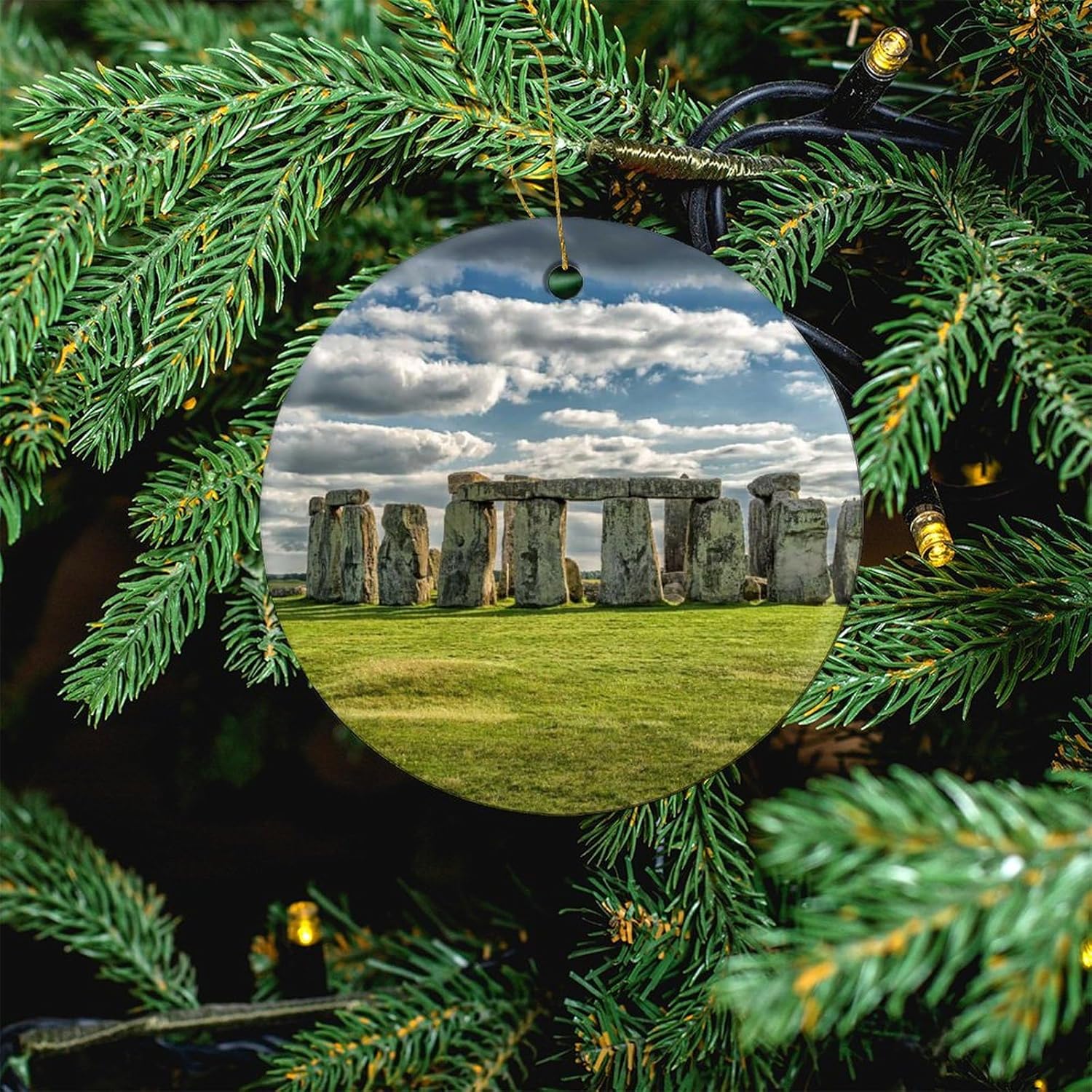 Stonehenge – Adornos de Navidad para colgar en el árbol de Navidad, adorno de porcelana de doble cara, regalo para amigostour pal