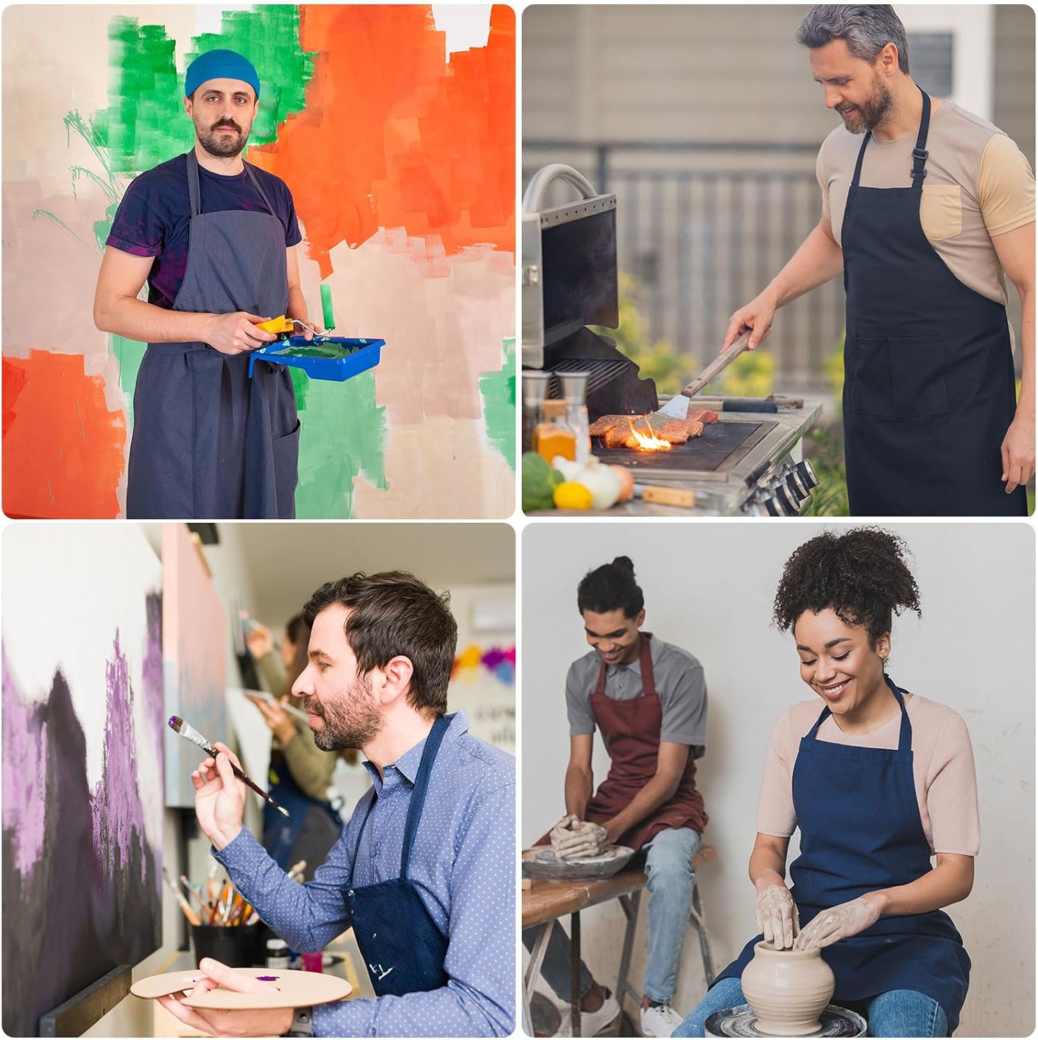 Delantales de cocina delantales de arte delantales de pintura de artista de cerámica