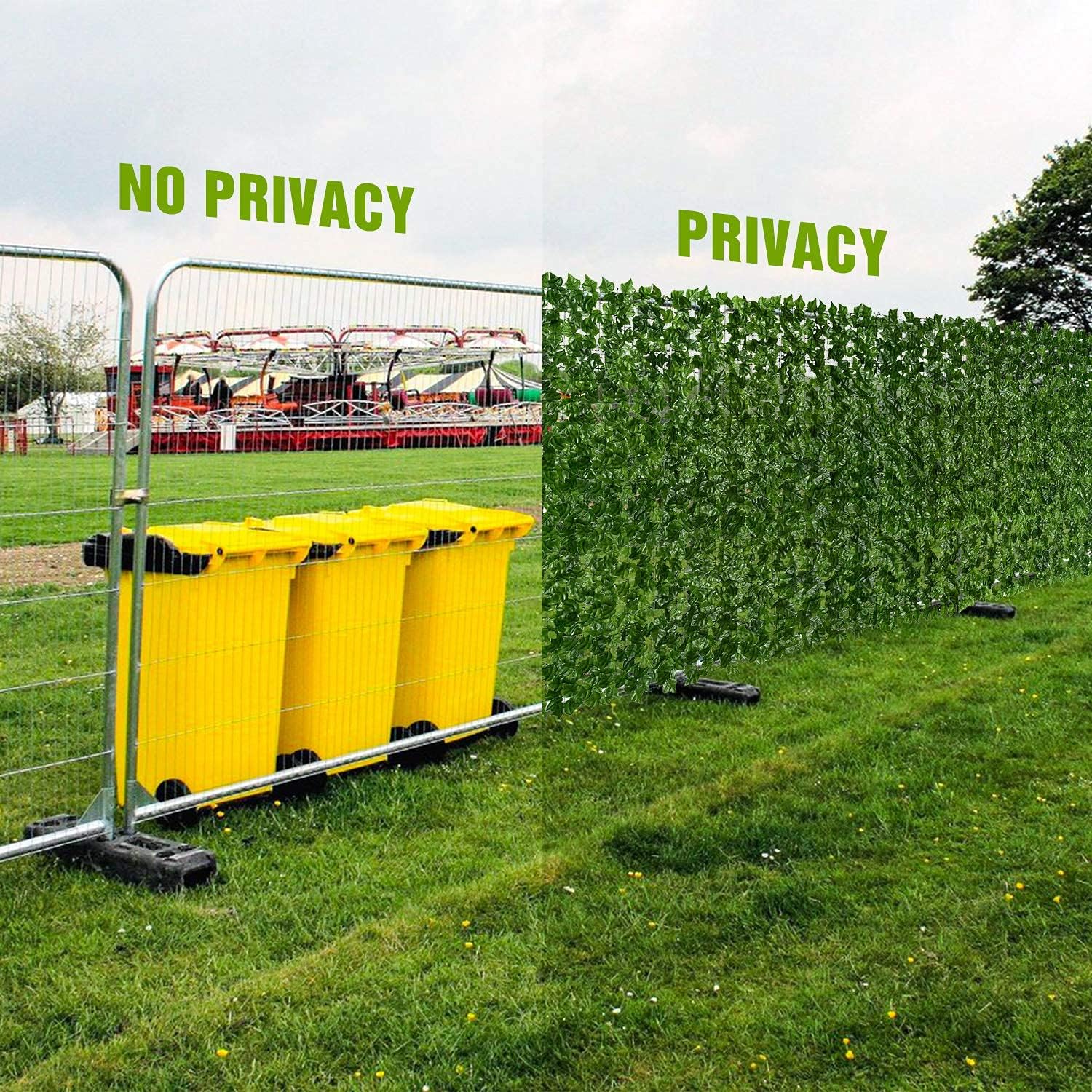 DearHouse Valla de privacidad de hiedra artificial, valla de setos artificiales de 157.5 x 78.7 pulgadas y decoración de hojas de hiedra sintética