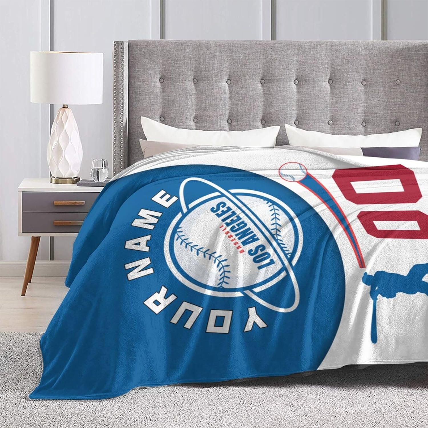 Manta personalizada con nombre de Los Ángeles, para hombres, mujeres, niños, regalos para fanáticos, 30 x 40 pulgadas, 40 x 50 pulgadas, 50 x 60