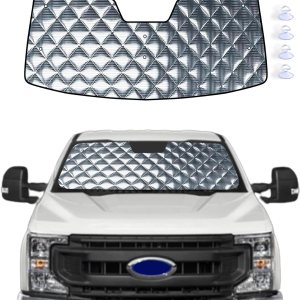 Parasol para parabrisas compatible con Ford F-250F-350 Super Duty 2017-2022. Parasol plegable de aluminio reflectante de 0.157 pulgadas de grosor Parasol para parabrisas compatible con Ford F-250F-350 Super Duty 2017-2022. Parasol plegable de aluminio reflectante de 0.157 pulgadas de grosor