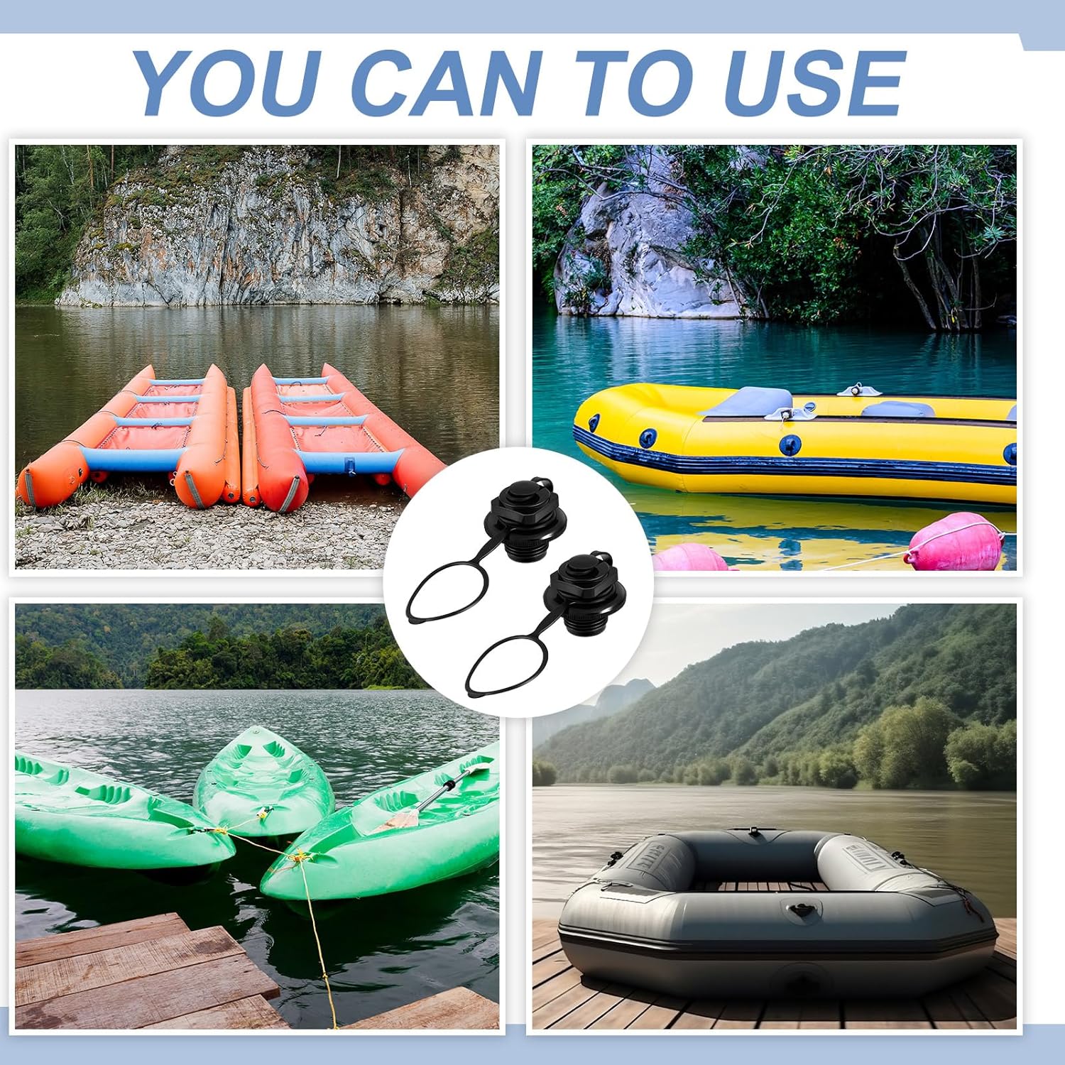 Inflatable Boat Air Valve Inflatable Boat Spiral Air Plugs One Way Inflation Boston Valve Replacement Screw for Pool Rubber Dinghy Raft Kayak Boat