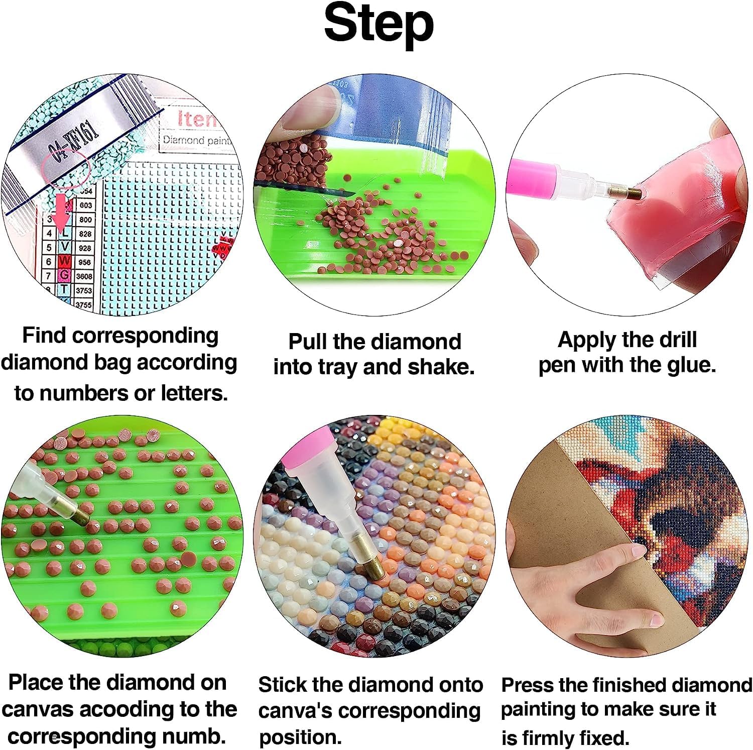 LOMSIOY Kits de pintura de diamantes de imitación de animales para adultos, pintura con paisajes artísticos de diamantes, arte redondo de diamantes