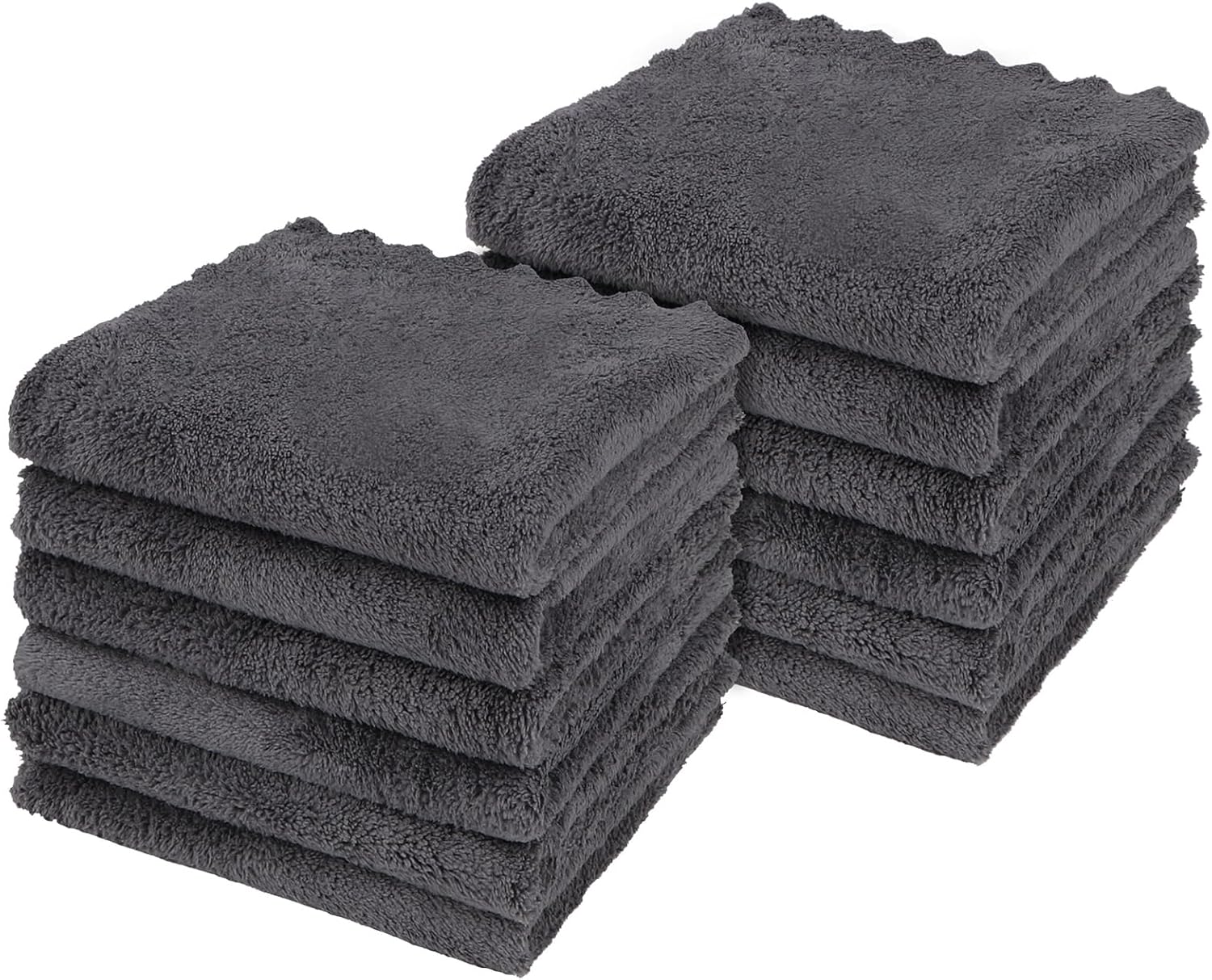 Orighty Paquete de 12 paños de microfibra ultrasuaves de 12 x 12 pulgadas, absorbentes y de secado rápido, paños de lavado multiusos para baño,