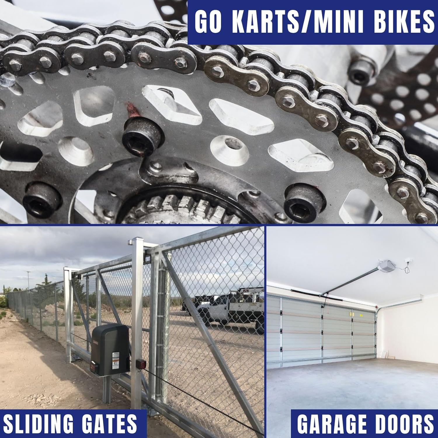 Jeremywell 41 Roller Chain 50 Feet with 5 Connecting Links for Go Karts, Mini Bikes, Scooters, ATV, MTV, Dirt Bike and Other Industrial Machinery
