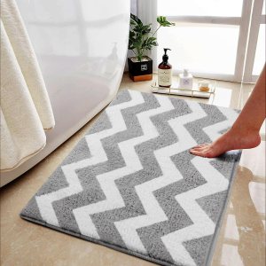 Carmoion Alfombra de baño de felpa de microfibra antideslizante, lavable a máquina y súper absorbente, cómoda y suave alfombra de baño para bañera, Carmoion Alfombra de baño de felpa de microfibra antideslizante, lavable a máquina y súper absorbente, cómoda y suave alfombra de baño para bañera,