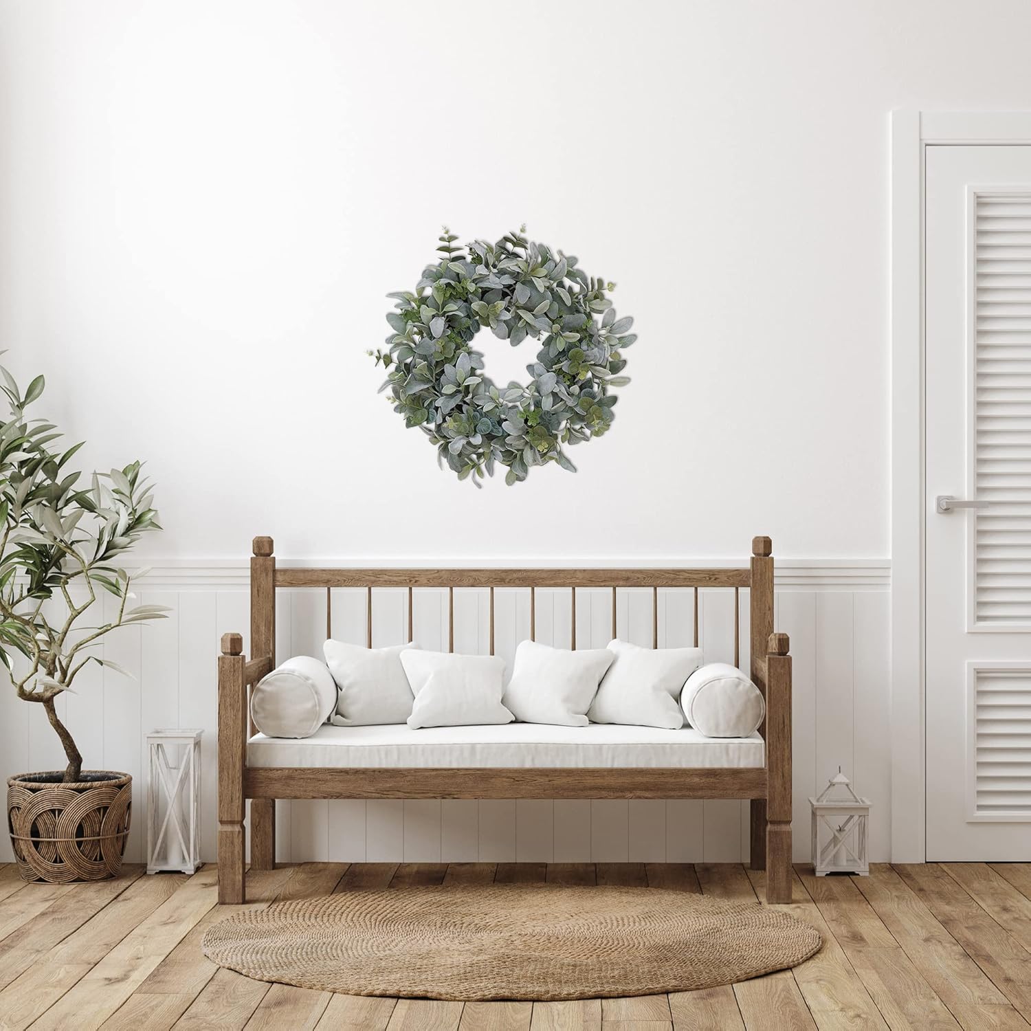 Puleo International Corona de orejas de cordero flocado artificial de 22″