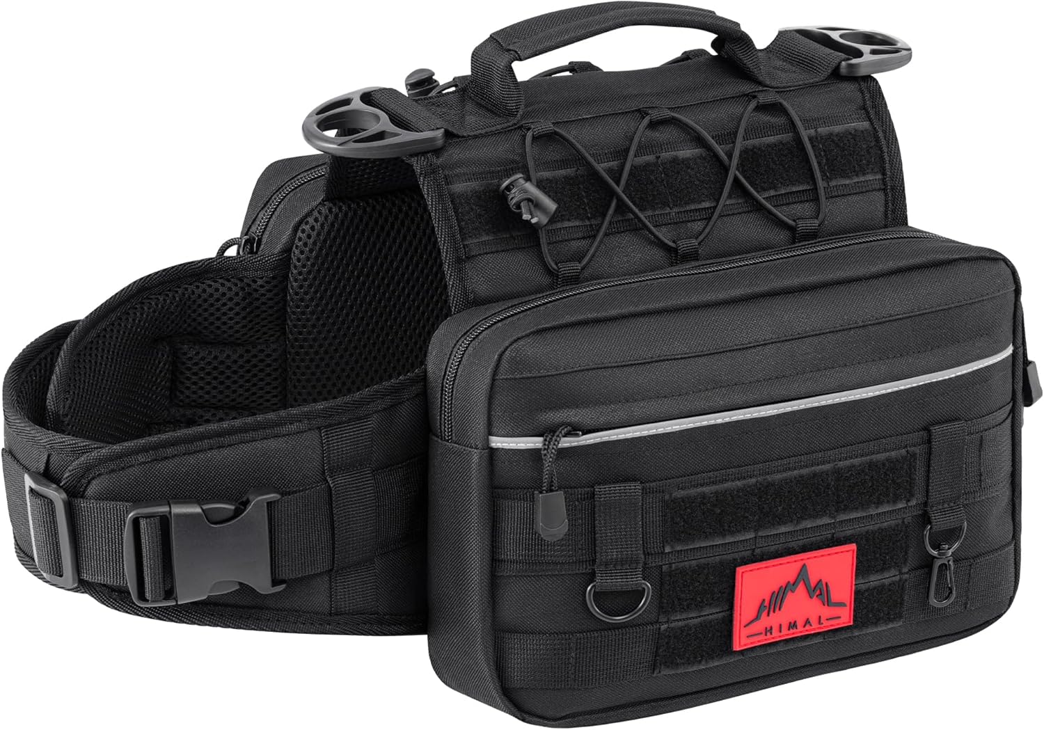 GoHimal Mochila de senderismo para perros grandes y medianos para llevar, bolsa de sillín para viajes y campamentos, mochila ajustable para perros