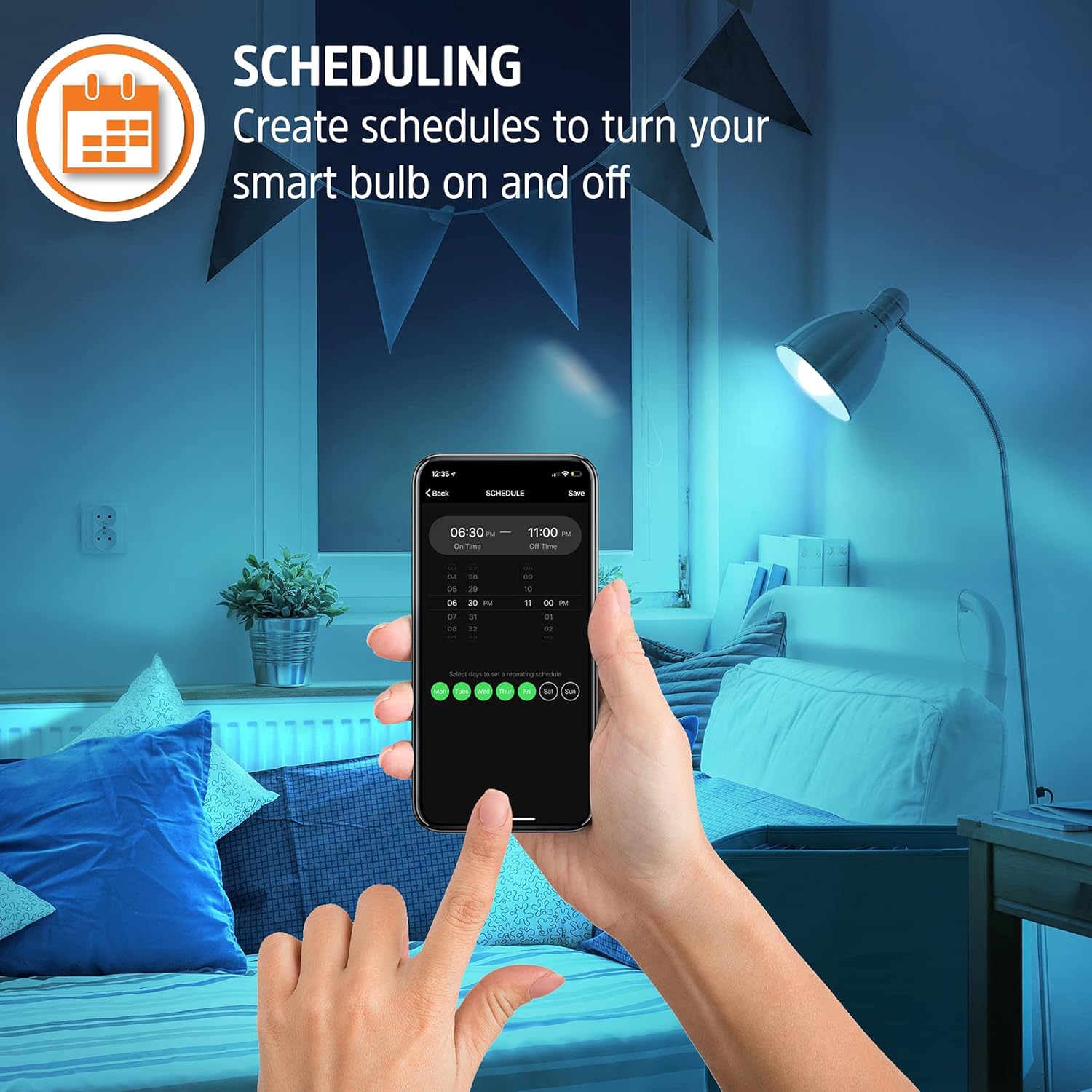 Energizer Connect Smart A19 LED blanco y multicolor RGB bombilla con control de voz y acceso remoto a través de tu teléfono inteligente  Compatible