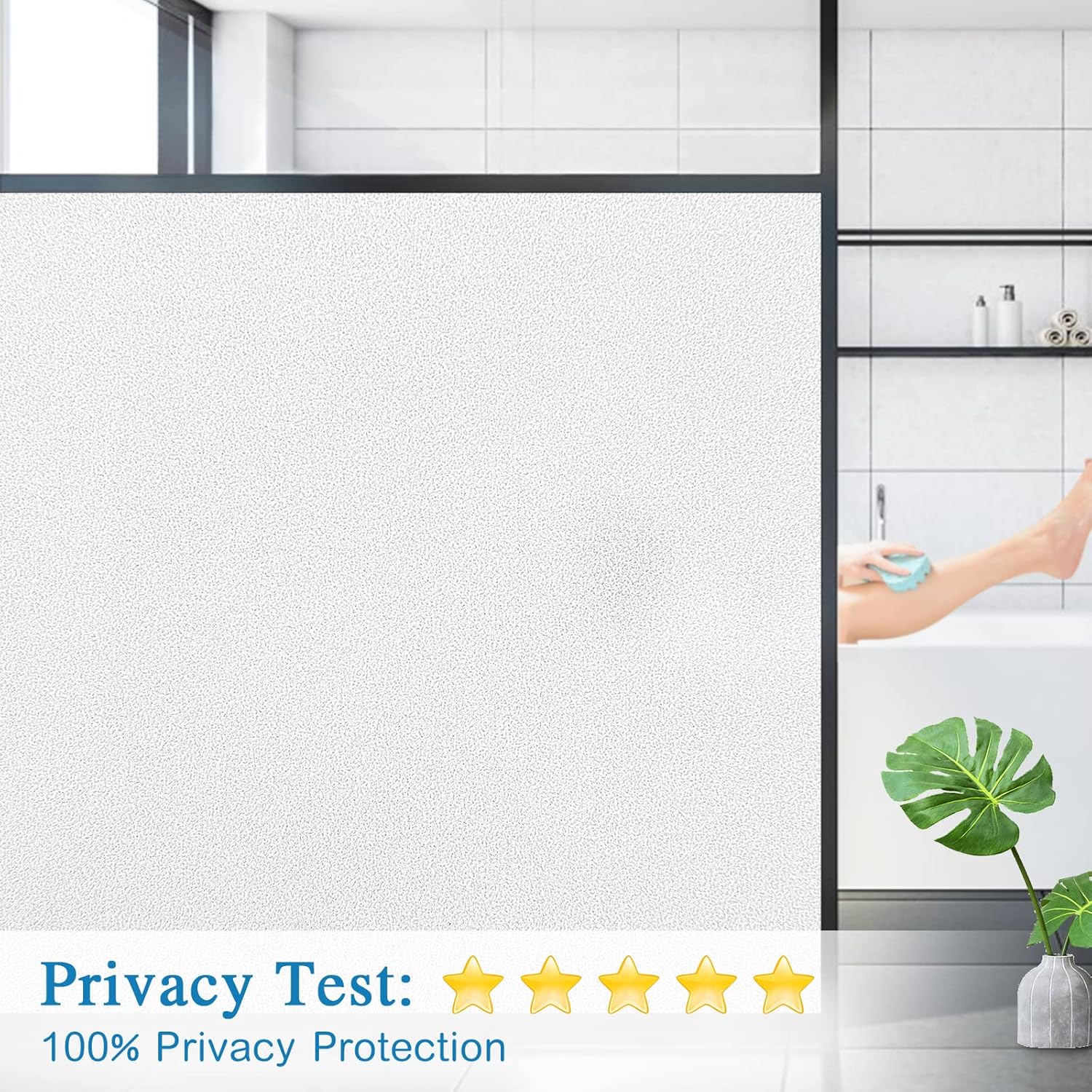 Coavas Película de privacidad para ventana, vidrio esmerilado, película de teñido de ventana con bloqueo de calor, para el hogar, no adhesiva,