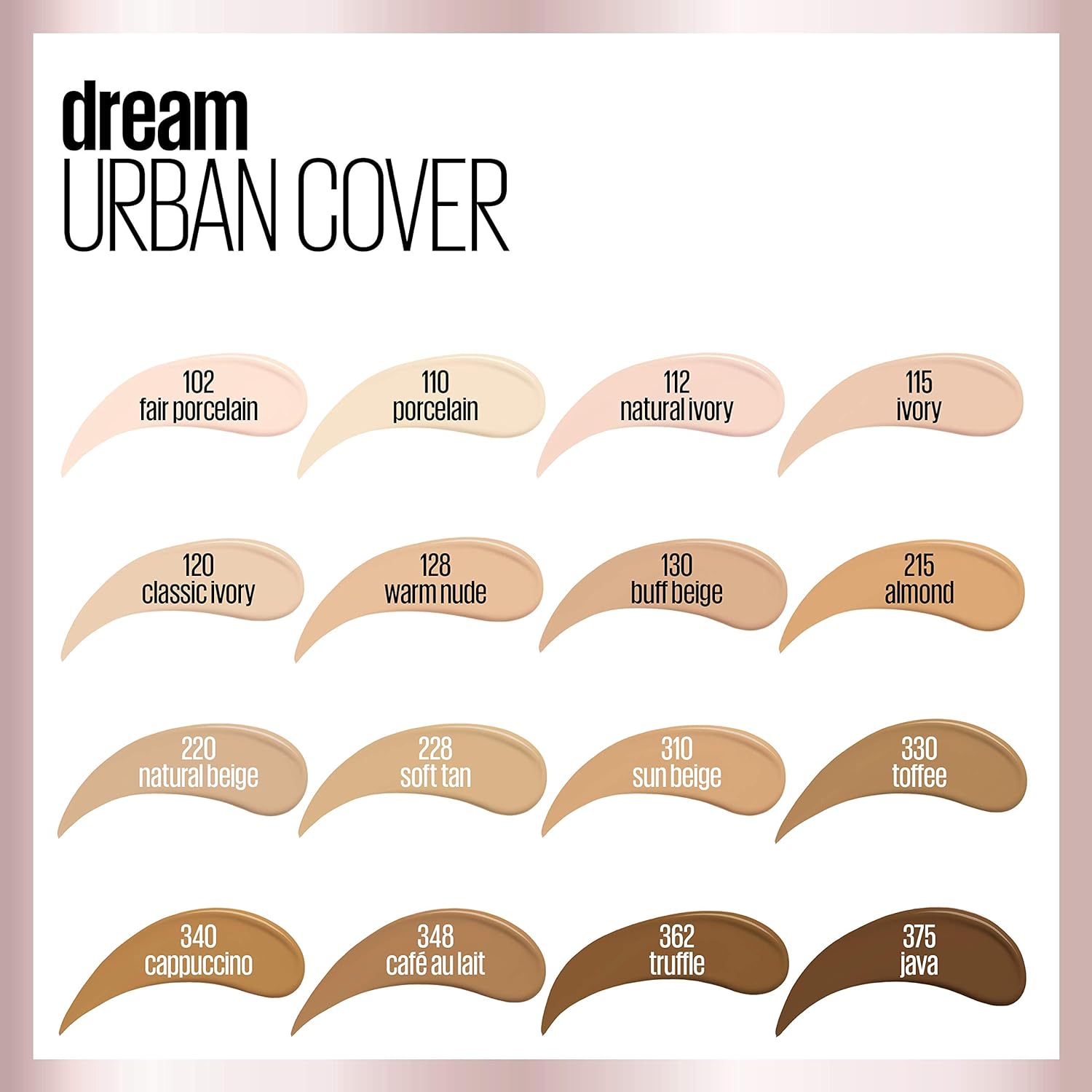 Maquillaje Maybelline Dream Urban Cover de cobertura total, SPF 50, 130 beige buff