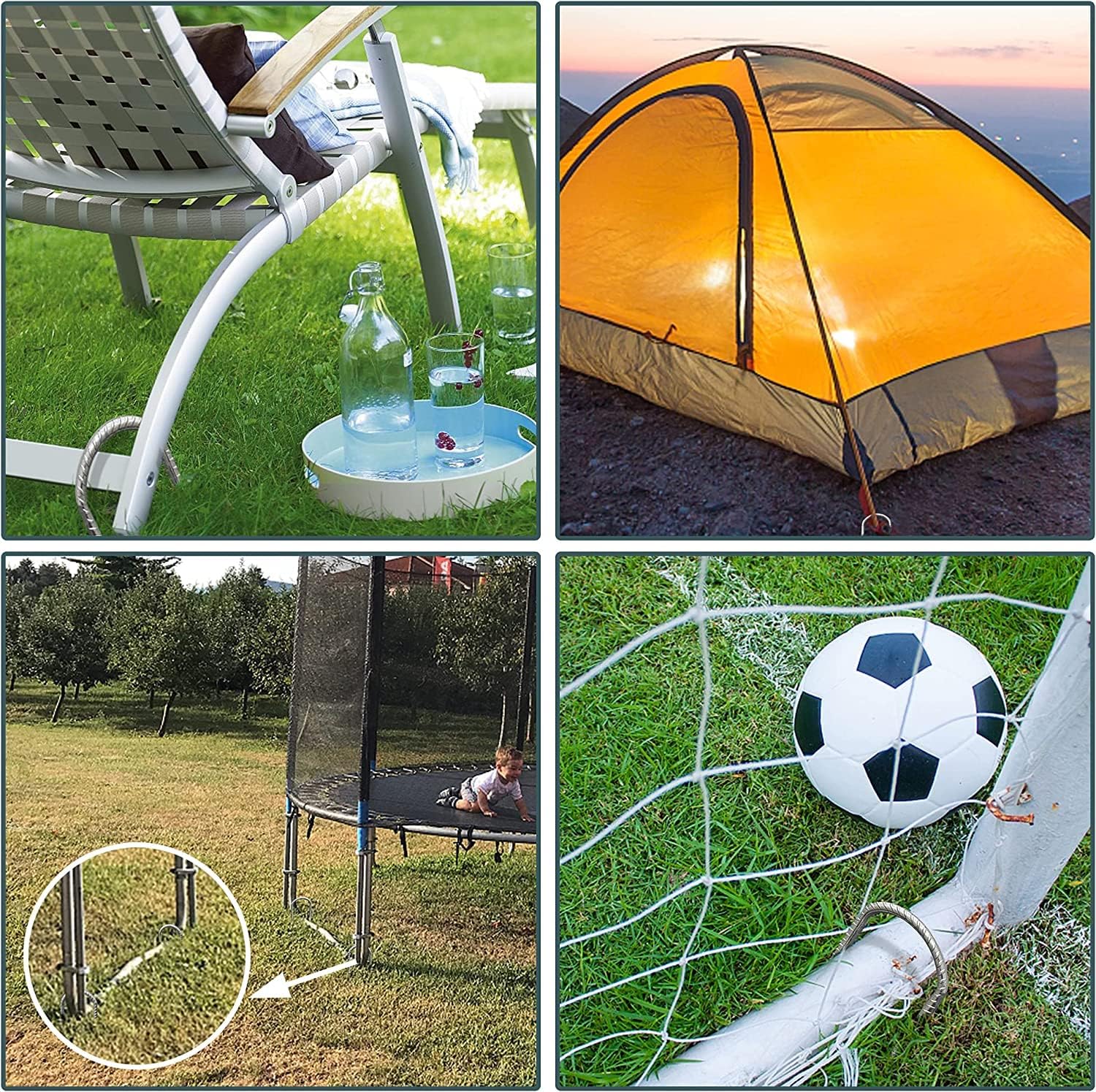 Eurmax Estacas de refuerzo en forma de U de Estados Unidos, 12 pulgadas, estacas de suelo resistentes para trampolín galvanizadas para camping,