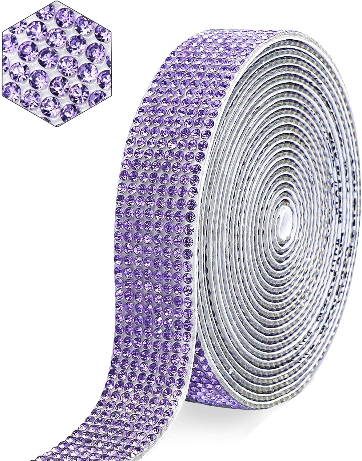 Tiras autoadhesivas de diamantes de imitación de cristal para manualidades con diamantes de imitación de 0.079 pulgadas (0.079 in) para