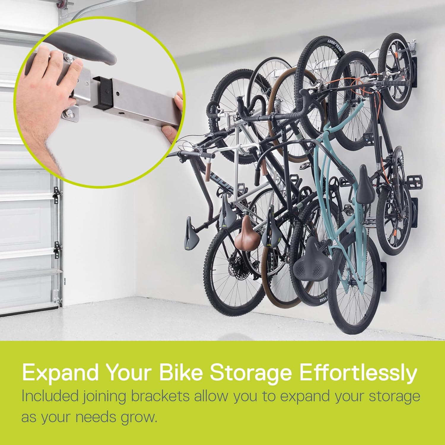 Garage Bike Rack Wall Mount Rail Rack by Delta Cycle – Bike Hangers for Garage – Bike Storage Rack for MTB, Road & Ebike – Holds up to 300 lbs –