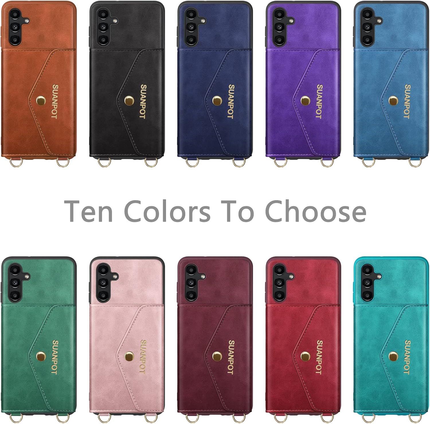 SUANPOT Funda tipo cartera para Samsung Galaxy A13 5G con correa Bloqueo RFID Soporte para tarjeta de crédito, libro de folio con tapa Funda de piel
