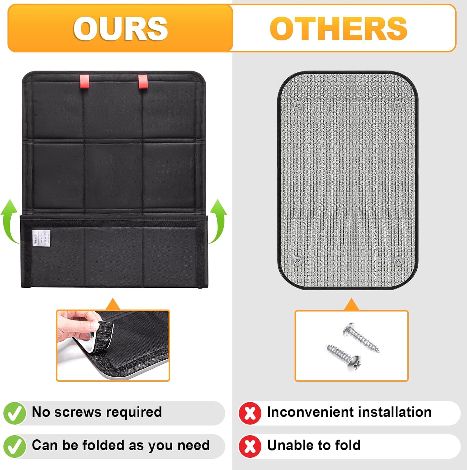 Spurtar Persiana magnética opaca para ventana de puerta de autocaravana, 25 x 16 pulgadas, accesorios de RV para interior, cubierta opaca para