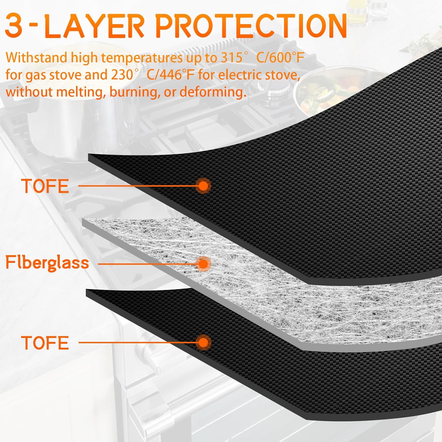 Funda para estufa de gas para quemador superior, protectores para estufa de gas Samsung, protector de alfombrilla reutilizable, revestimiento de