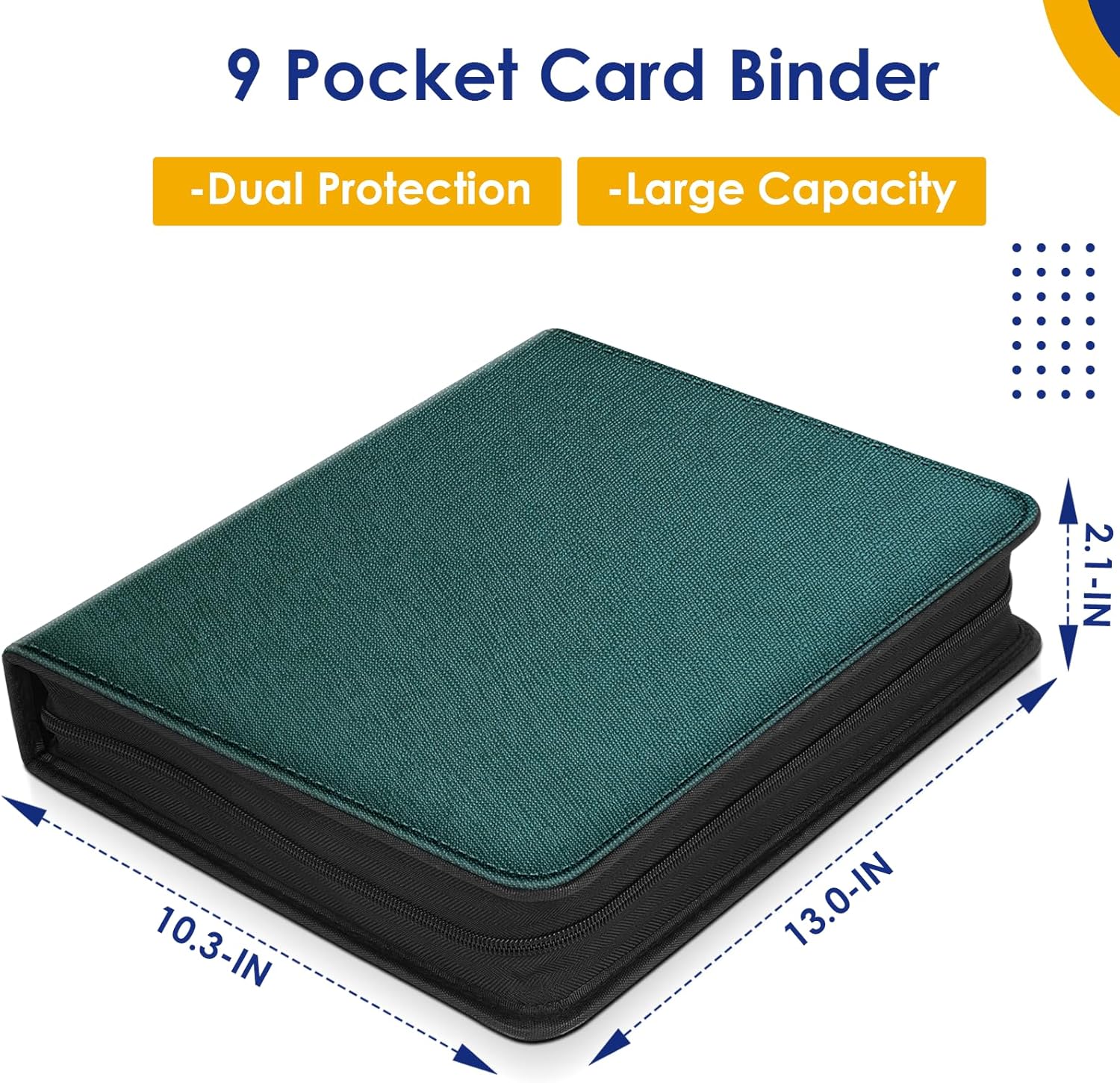 Carpeta de tarjetas intercambiables, carpeta de tarjetas de béisbol de piel sintética con 900 bolsillos laterales de carga, carpeta de tarjetas con