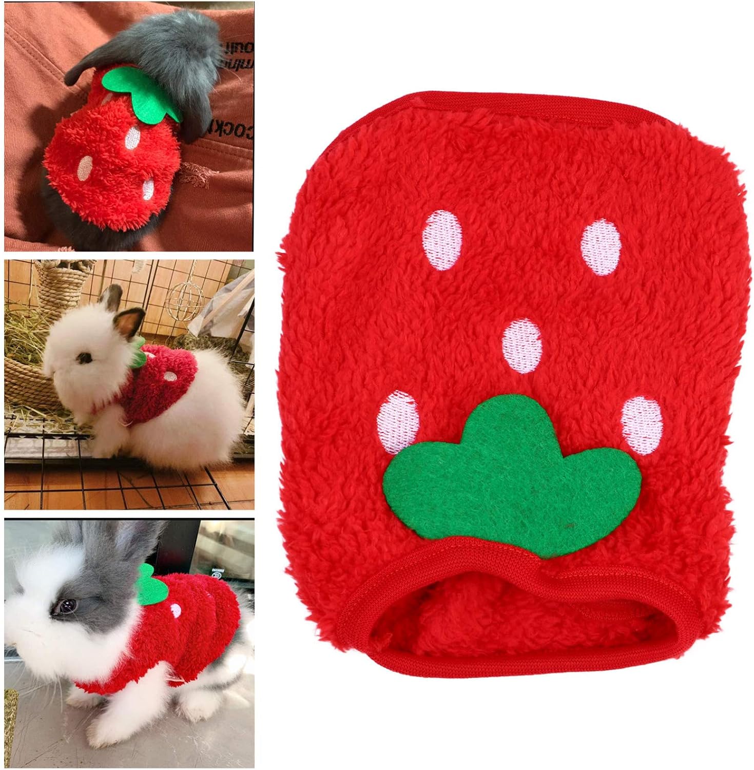 POPETPOP Trajes de conejillo de indias  Ropa de conejo de forro polar cálido para invierno, suéter de conejo, cobaya, chaleco cálido, chaleco de